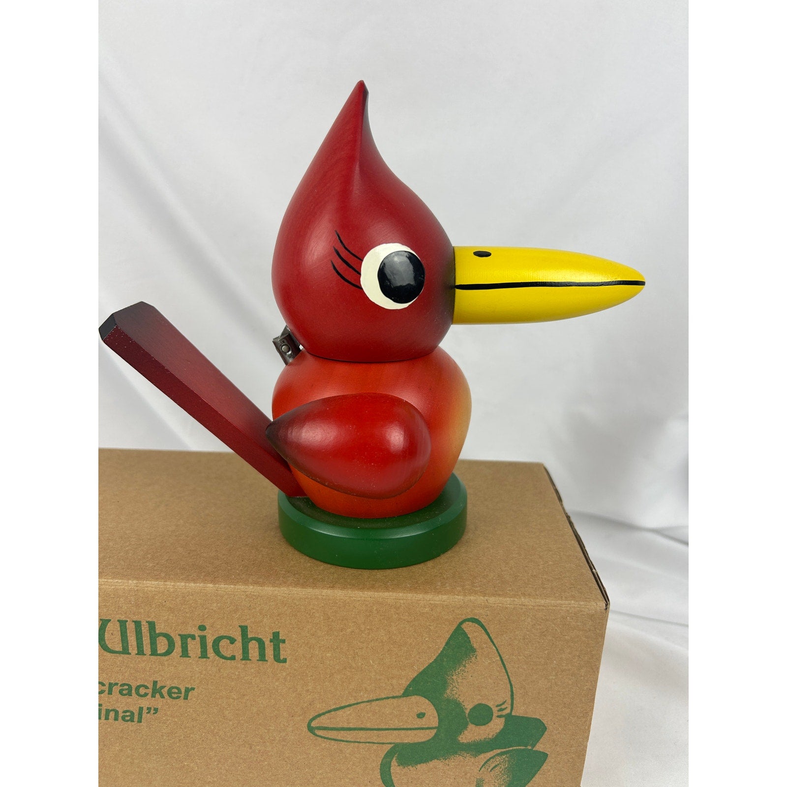 Christian Ulbricht Signed Cardinal Nutcracker 2000 Germany w Box Holzkunst