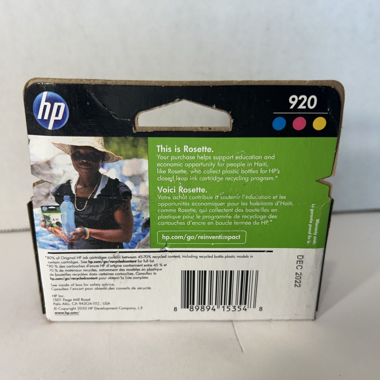 HP 920 Color Ink Cartridge 3 Pack Cyan Magenta Yellow NEW