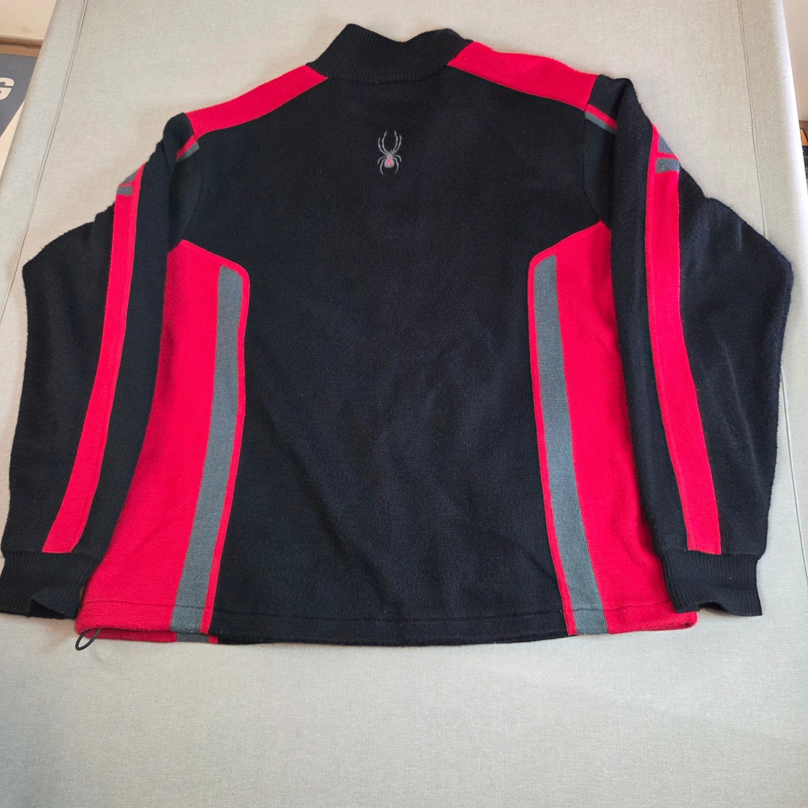 Vintage Spyder Men’s XL 1/4 Zip Wool Blend Sweater Jacket Made Hong Kong