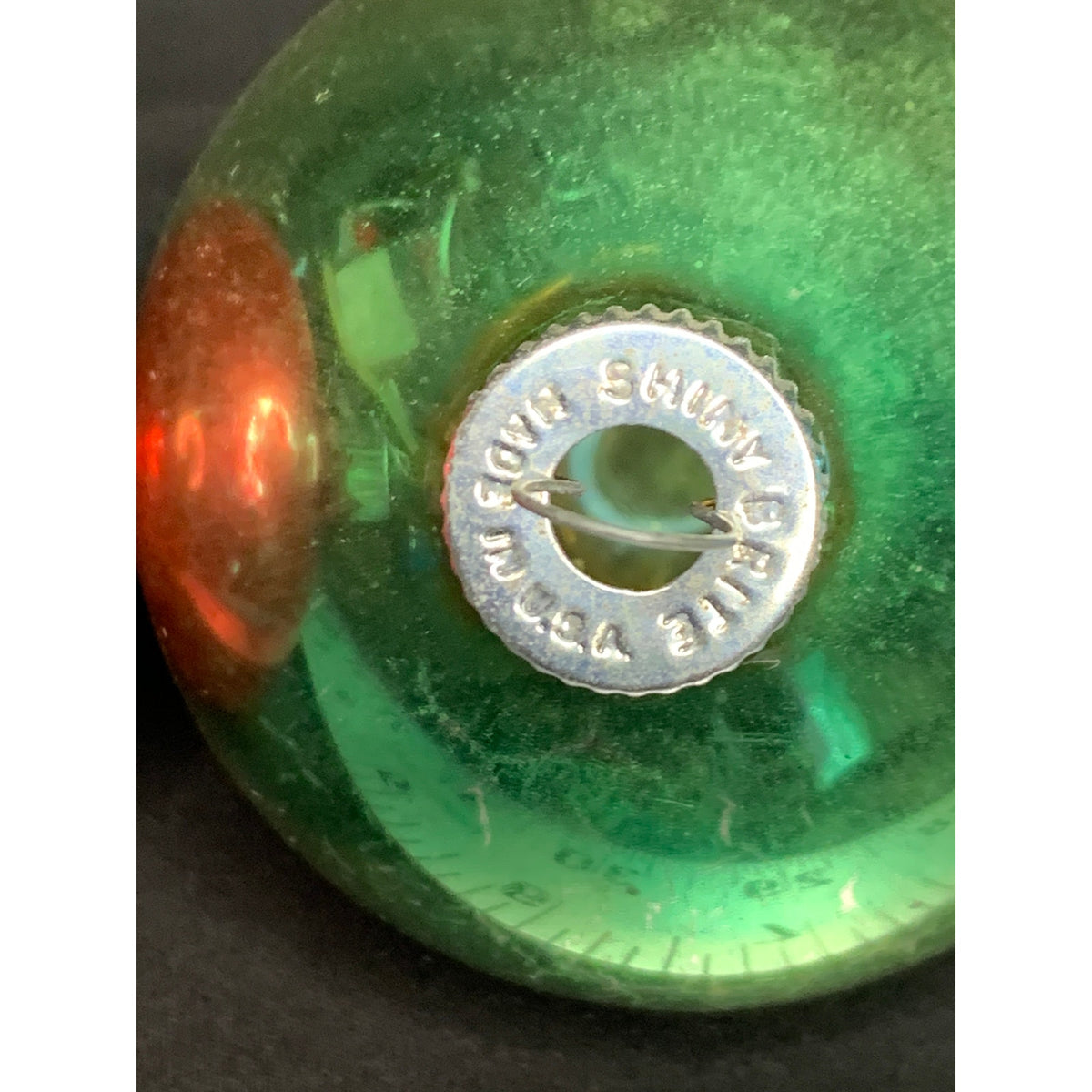 Vintage Shiny Brite Glass Christmas Ornaments Lot 4 Red Green Blue Gold USA