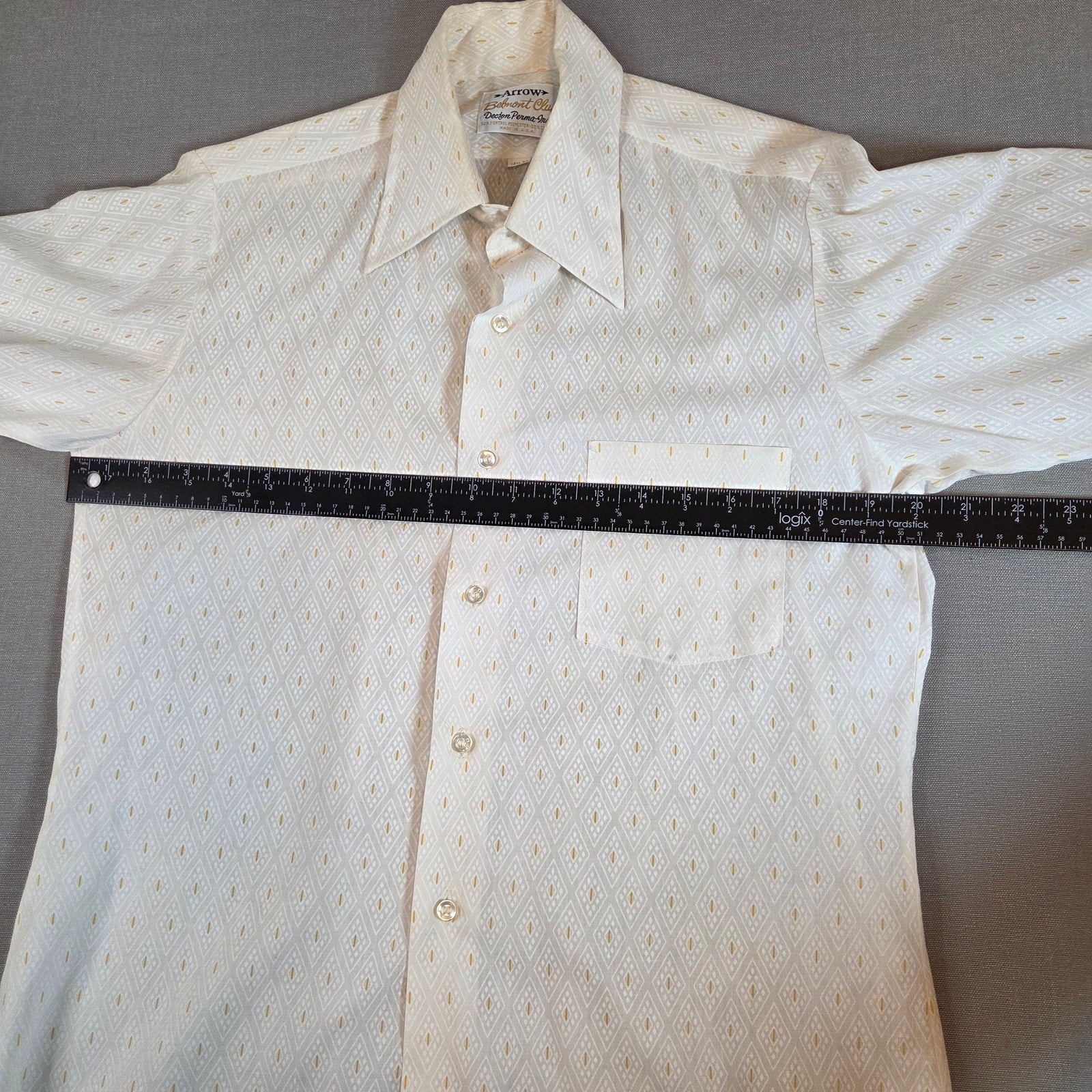 Vintage 1960s Arrow Belmont Club Decton Perma-Iron Shirt USA 14.5-32