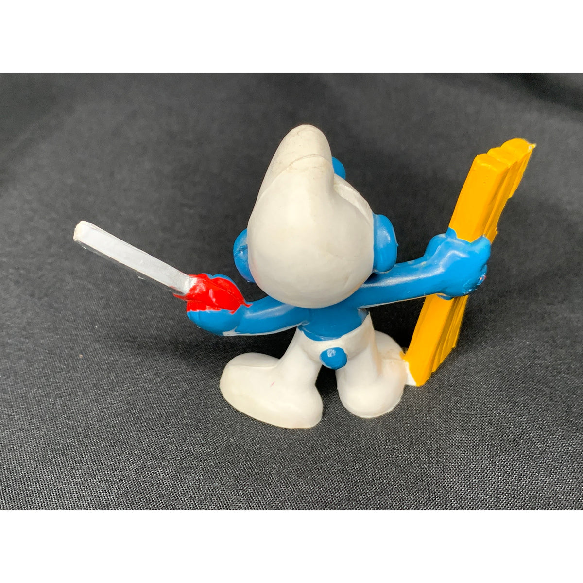 1979 Schleich Peyo Handy Smurf Carpenter Saw Wood #20112 Hong Kong Vintage