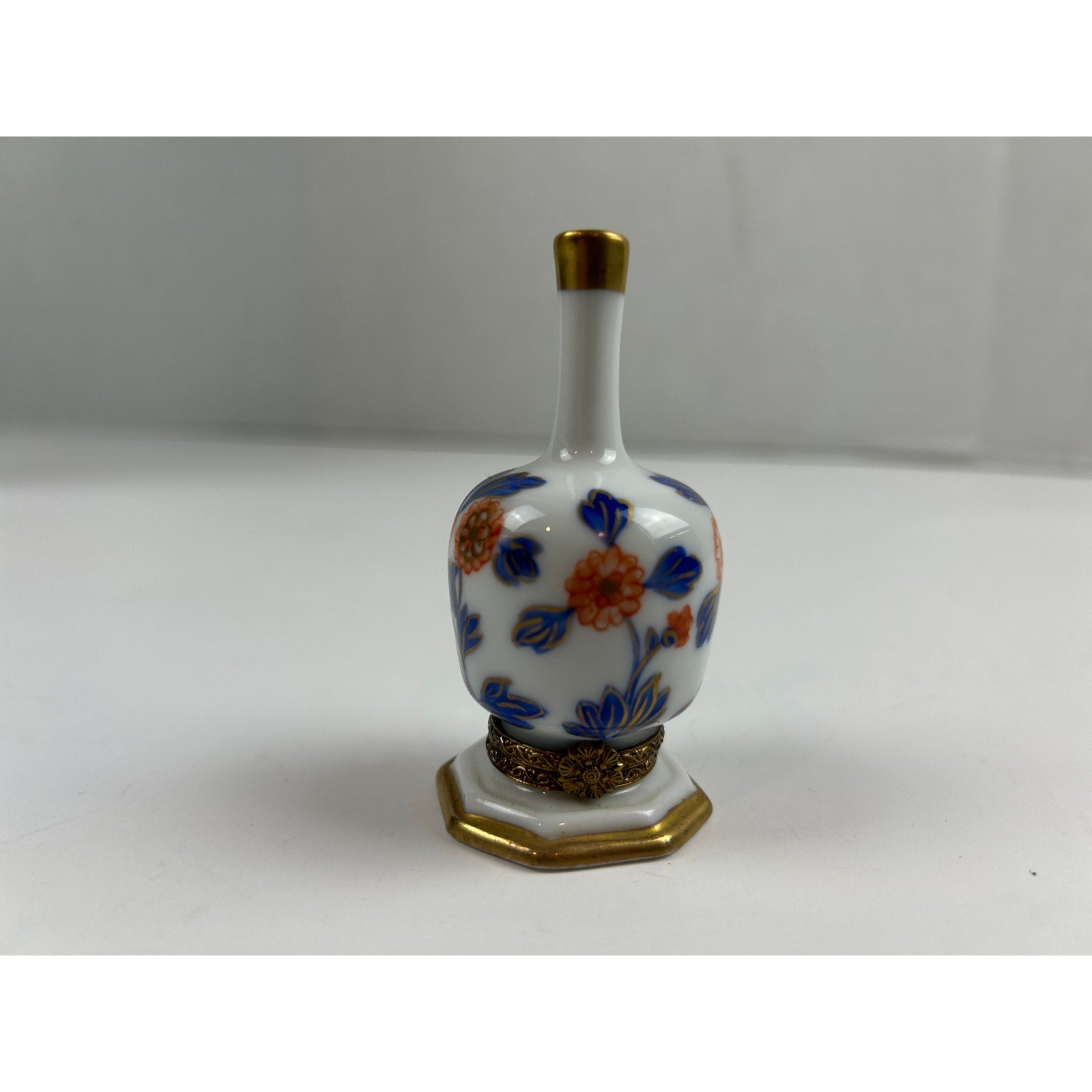 Limoges France Perfume Bottle Trinket Box Charmat Hand Painted Porcelain