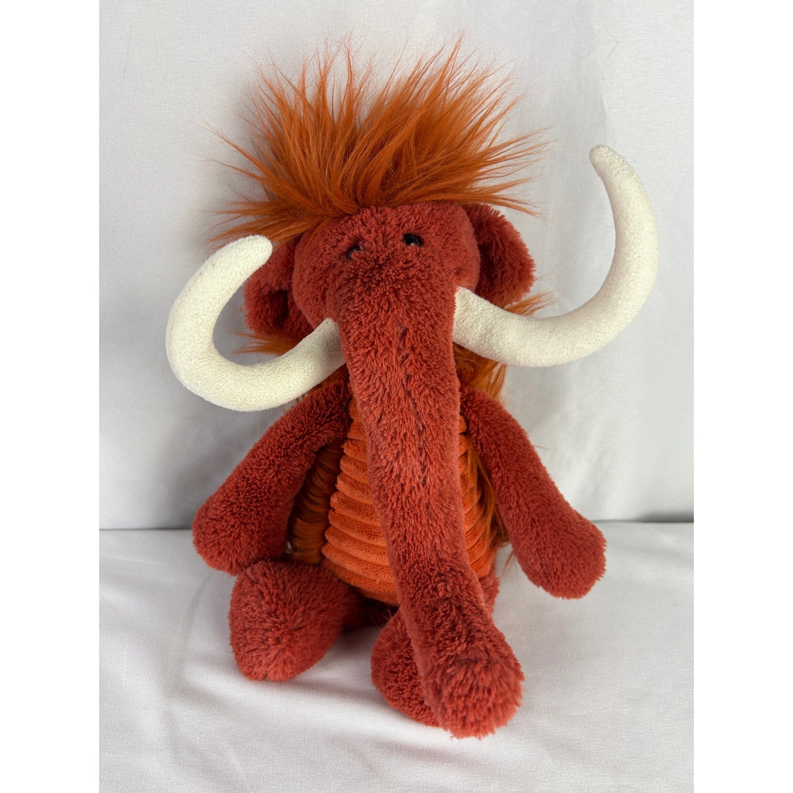 Jellycat Viggo Mammoth Plush Stuffed Animal Orange Woolly Mammoth Retired
