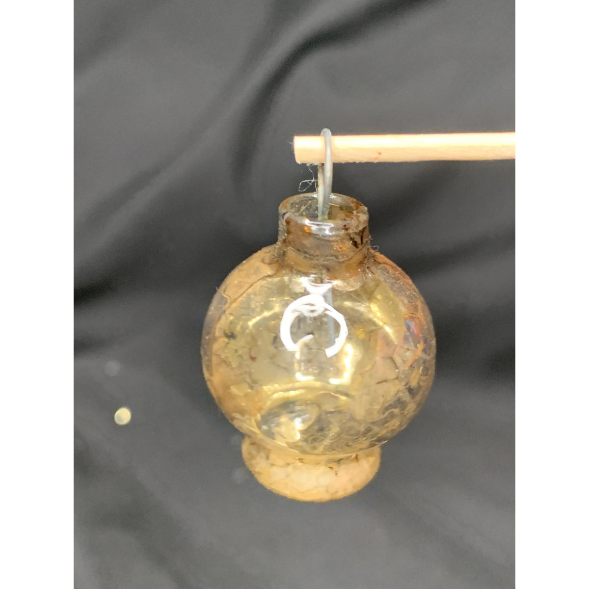 Vintage Blown Glass Christmas Ornaments Set of 3 Silver Gold Wire Hangers