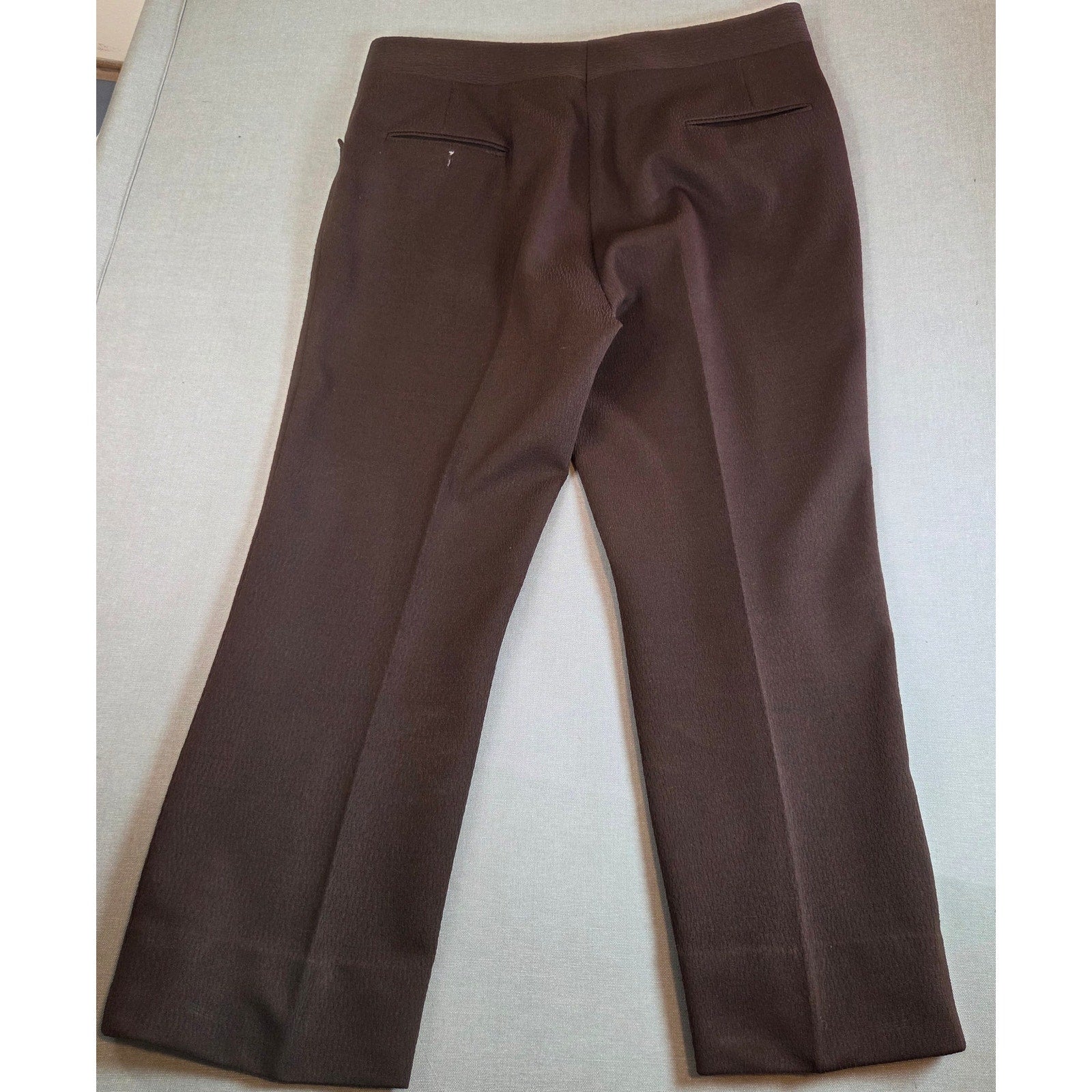 Vintage Handmade Brown Pleated Dress Pants 1970s 37x26.5 Cuffed Hem