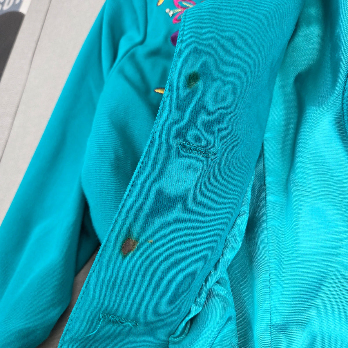 Saddle Ridge Vintage Western Embroidered Turquoise Blazer Jacket Women's L USA