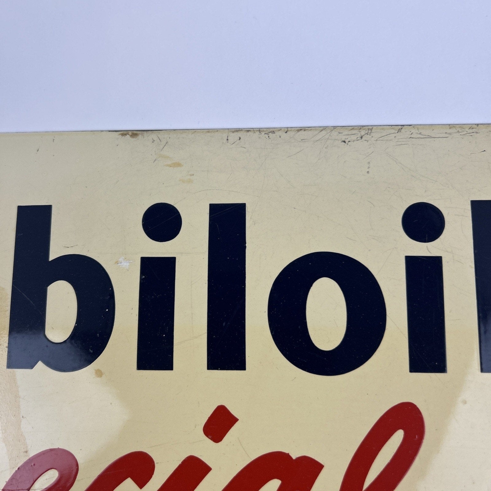 Vintage Mobiloil Special Advertising Sign 18"x7" Pegasus Metal Gas Oil Garage