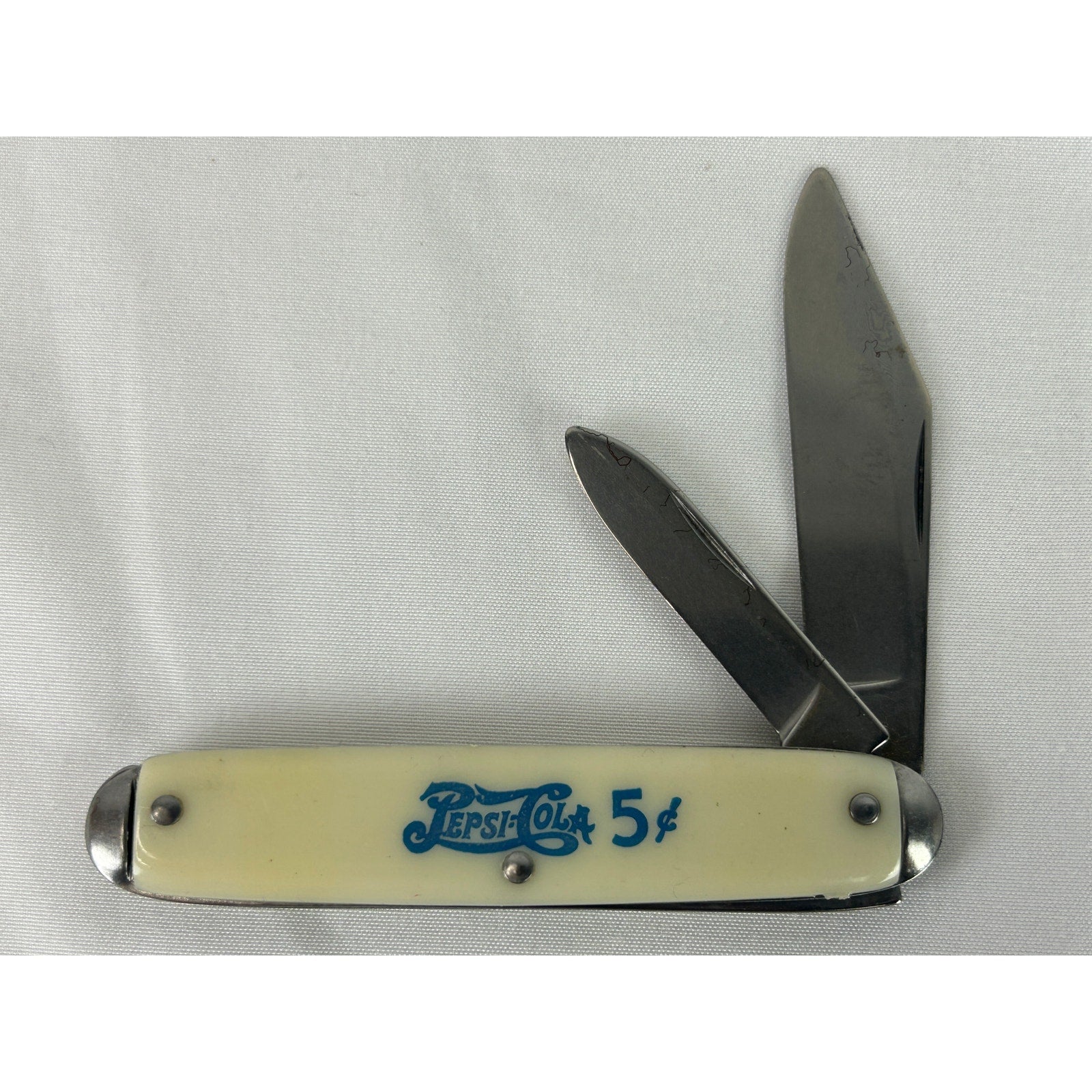 Vintage Pepsi Cola 5 Cent Advertising Pocket Knife USA Two Blade Folding Knife