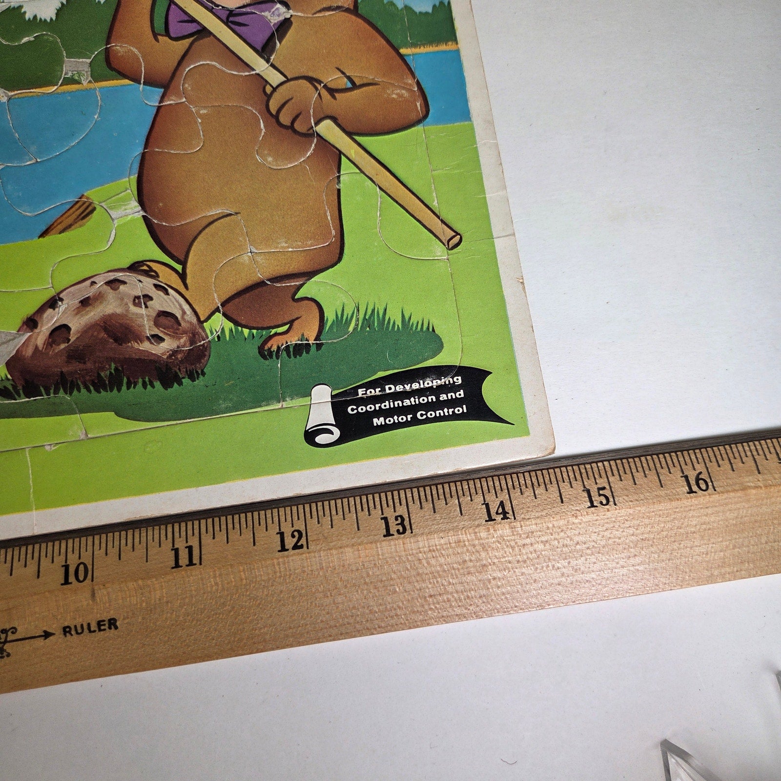 Vintage 1963 Whitman Yogi Bear & Boo Boo Fishing Tray Puzzle #4435 Hanna-Barbera