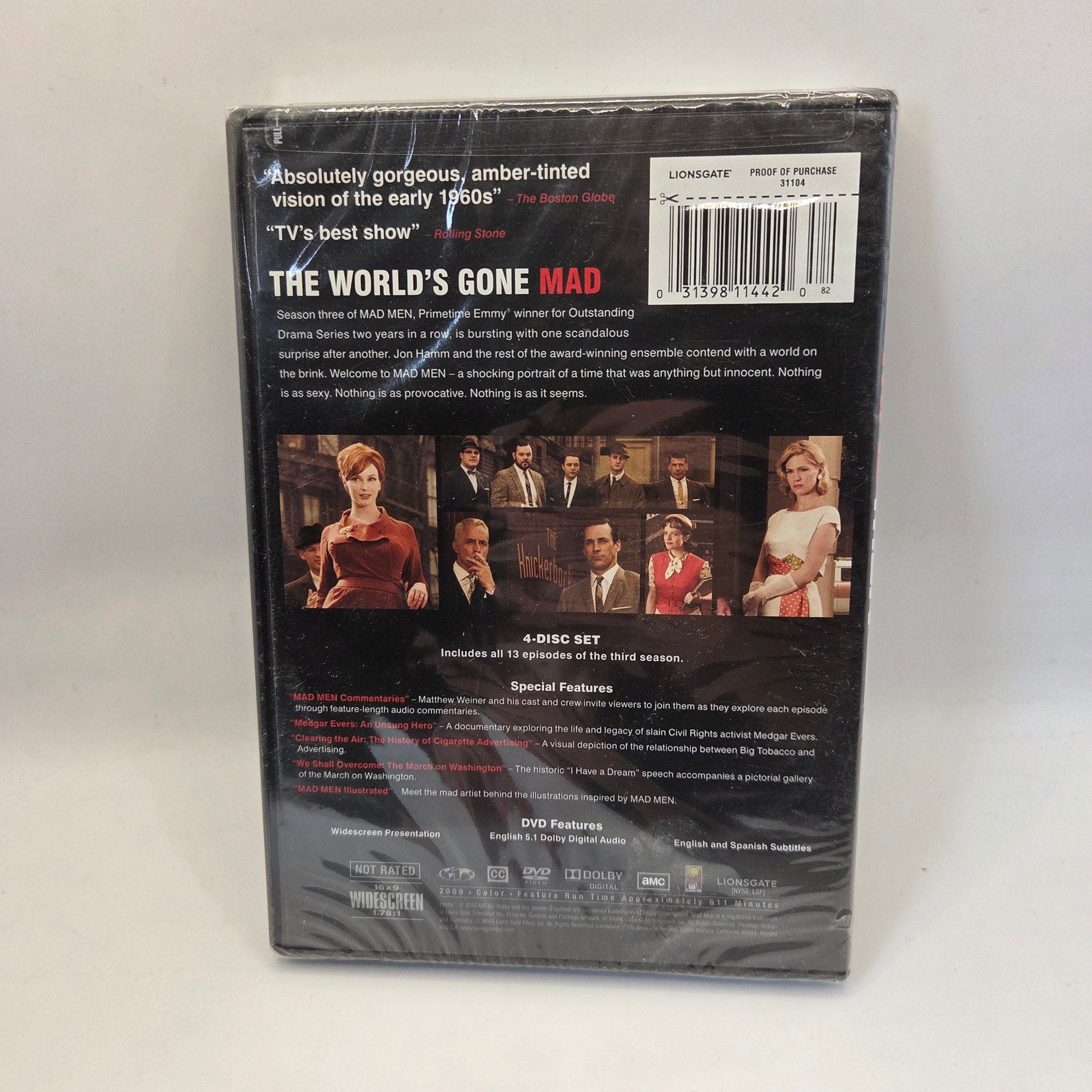 Mad Men Complete Seasons 1 2 3 4 5 DVD Collection Lot AMC Lionsgate