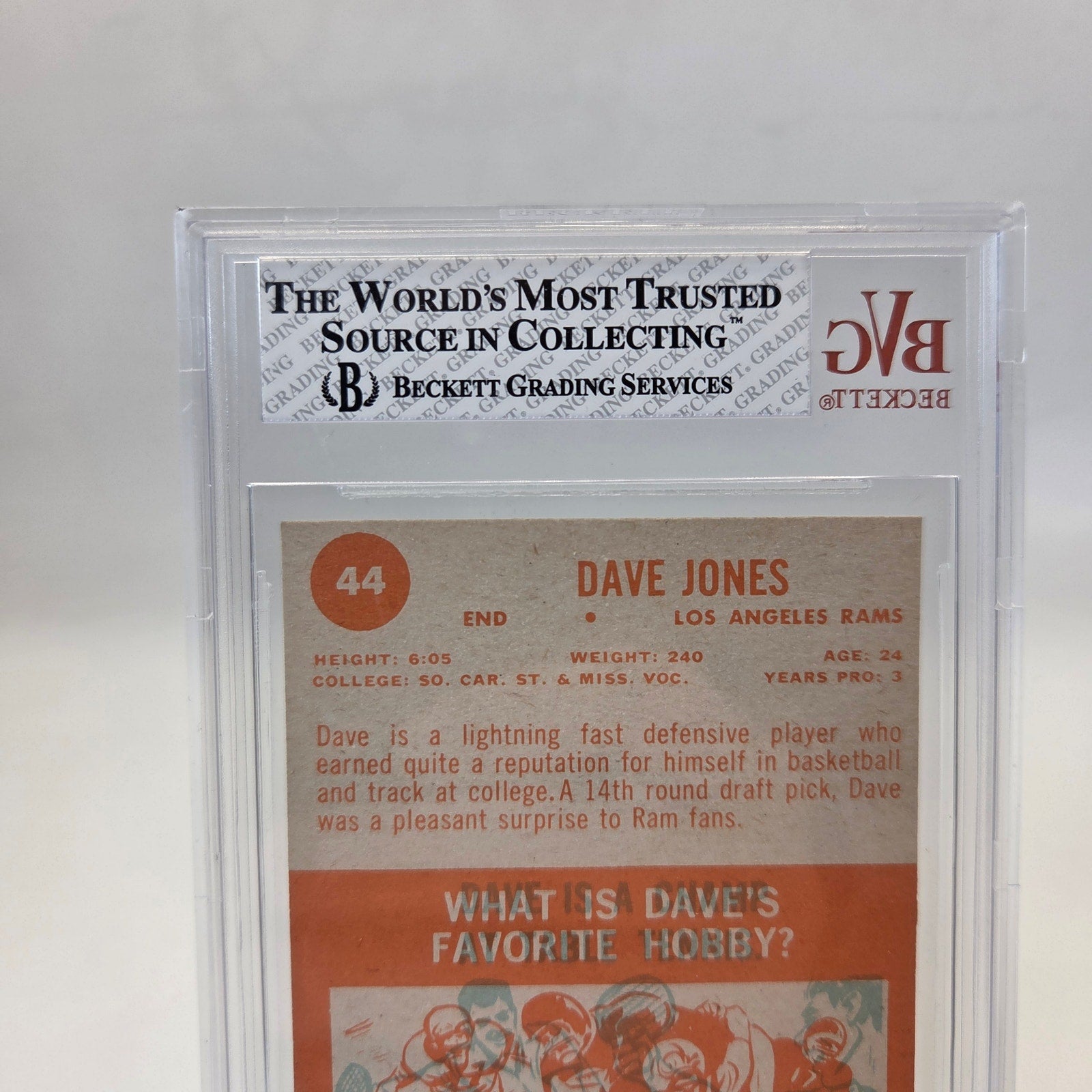 1963 Topps #44 Deacon Jones Rookie Card BVG 7 NM Los Angeles Rams HOF