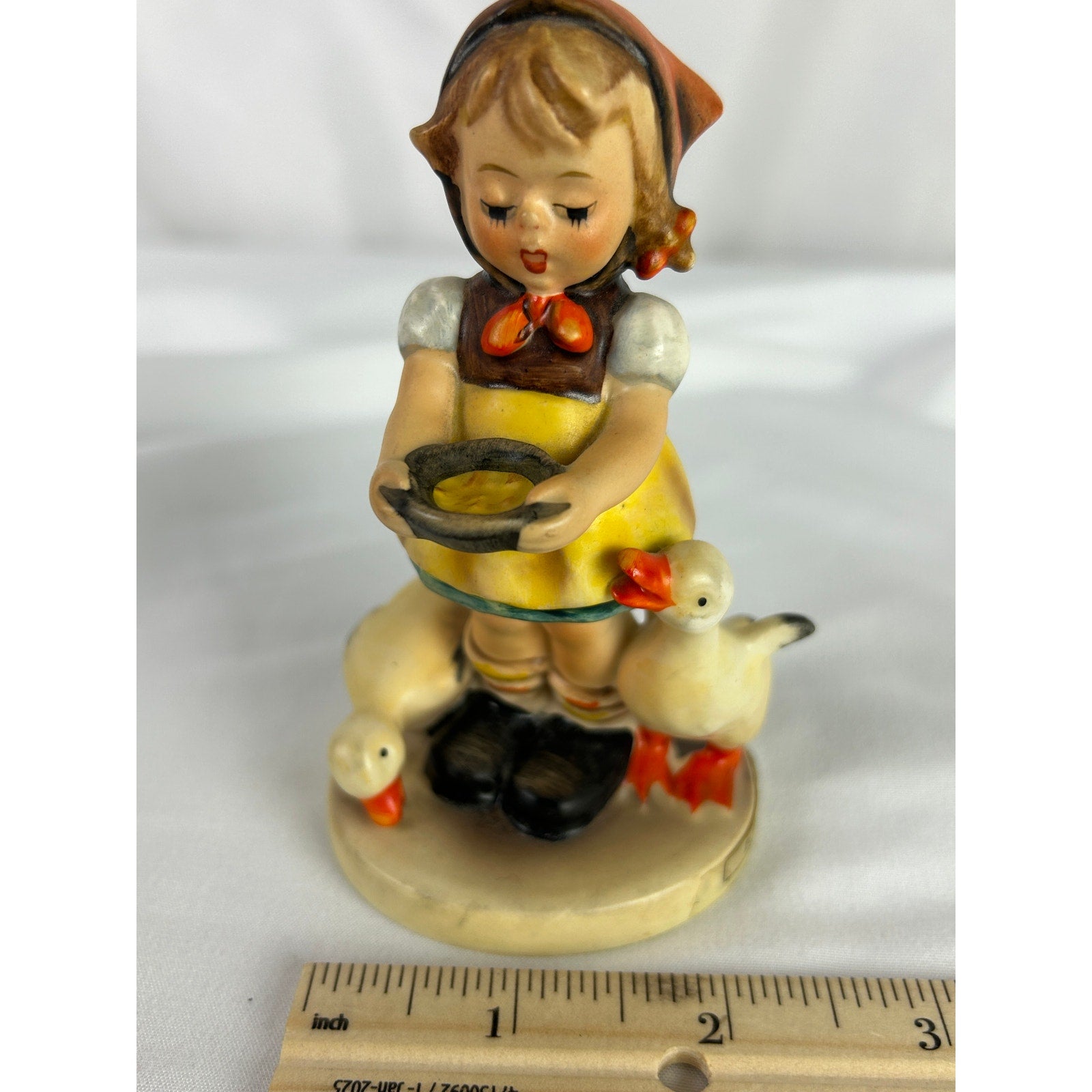 Goebel West Germany Be Patient Figurine Girl Feeding Geese Figurine