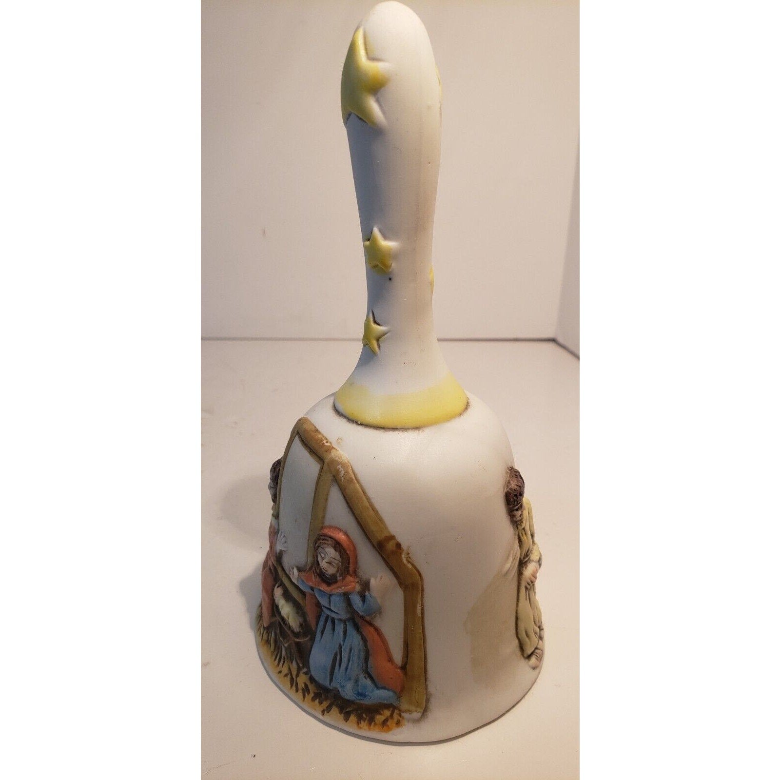 Vintage Nativity Scenes Bell Christmas 1985 Porcelain 6.5" Tall