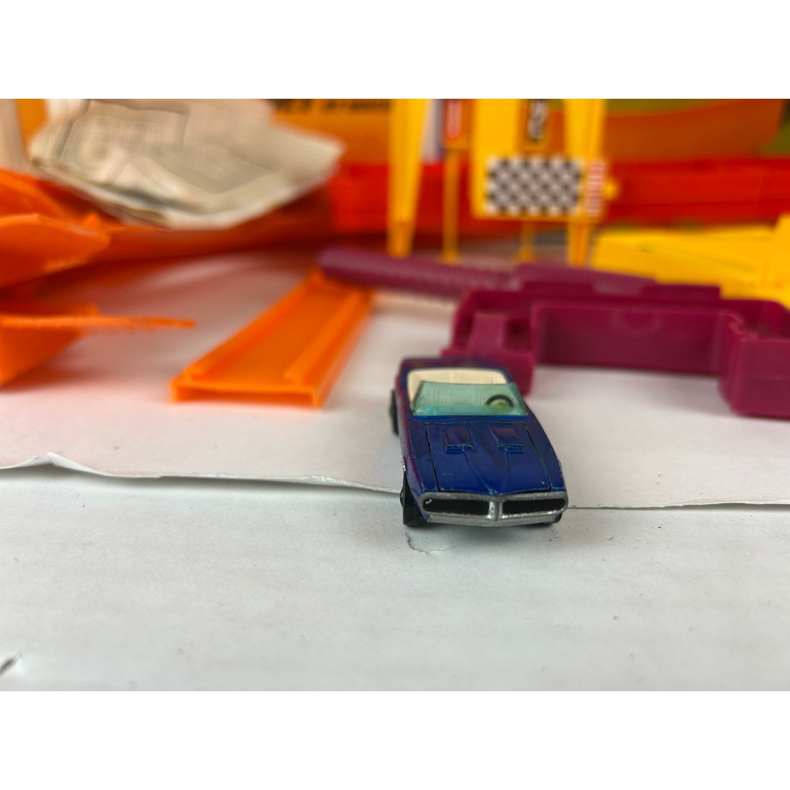 Vintage Hot Wheels Red-Line Cars Lot (4) + Hot Curves Race Action Set Track