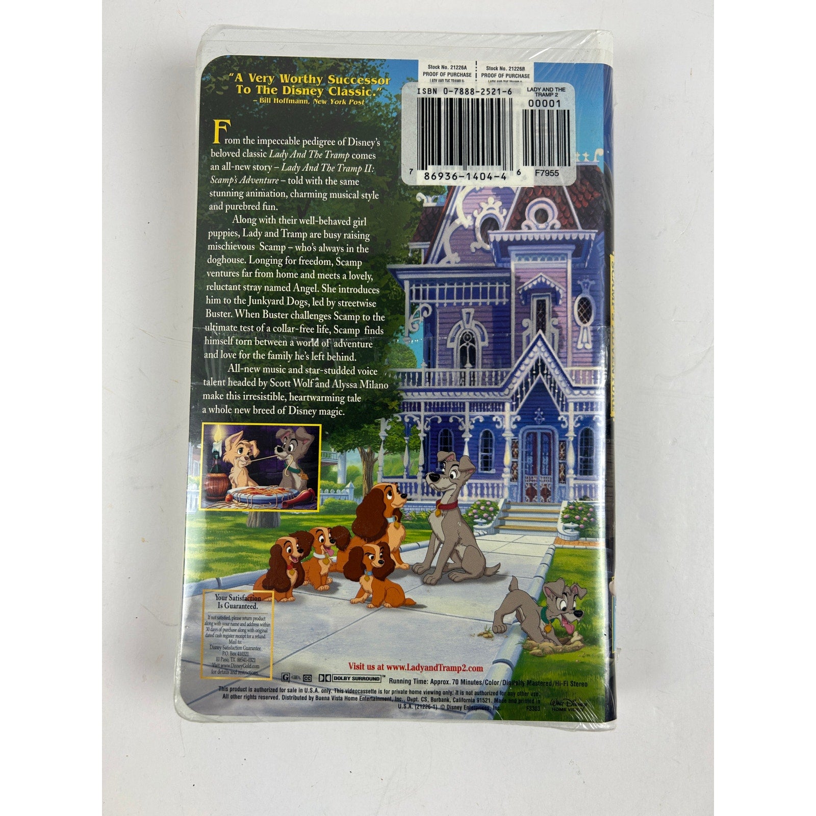Lady and the Tramp II: Scamp’s Adventure VHS – Factory Sealed