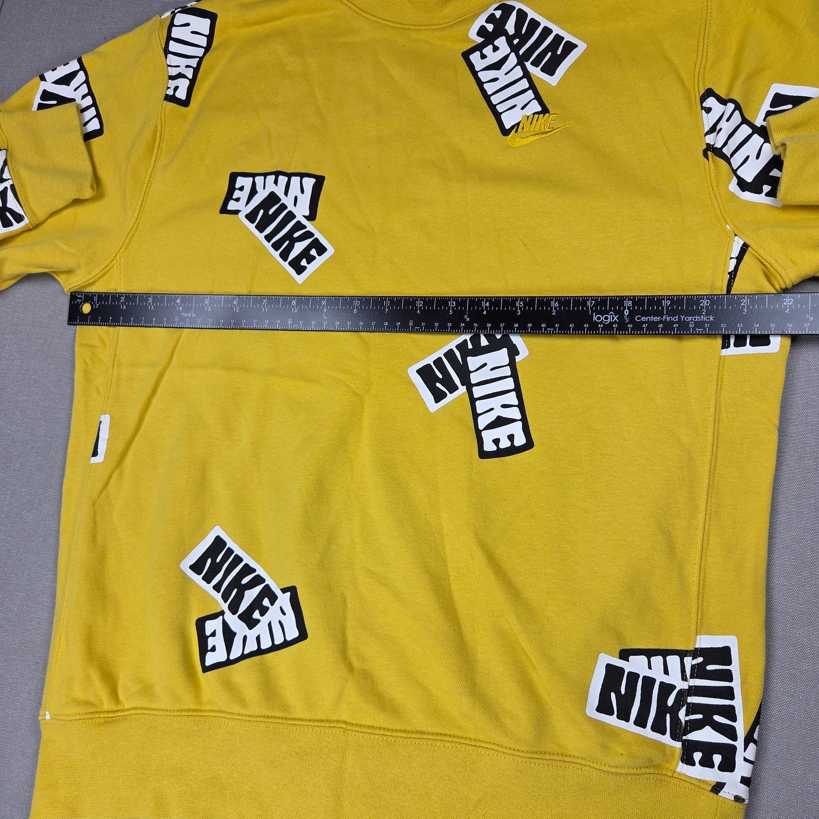 Nike Sportswear Sport Essentials+ All Over Logo Long Sleeve Shirt M Yellow