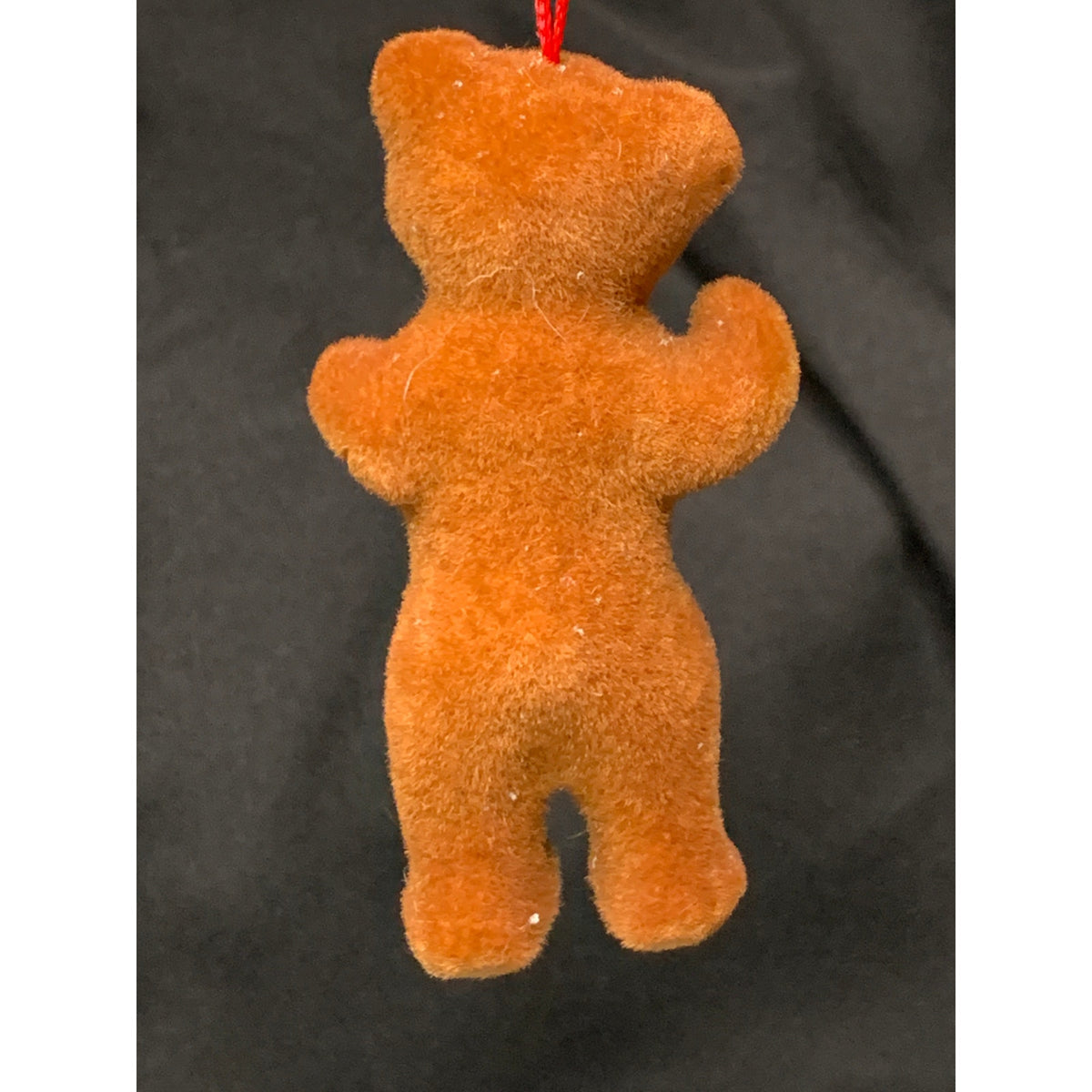 Vintage Wagner Handwork Flocked Brown Bear Ornament West Germany 1980s