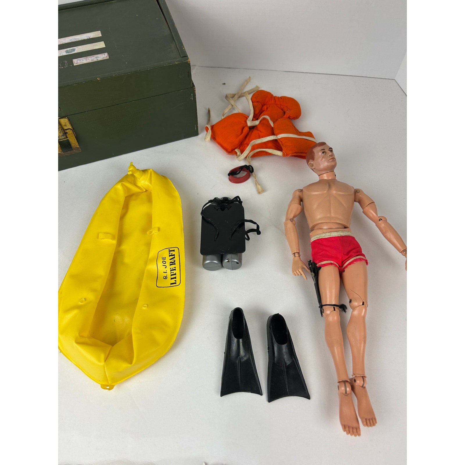 Vintage 1960s GI Joe Deep Sea Diver Lot Figure Helmet Suit Gear Box Accessories