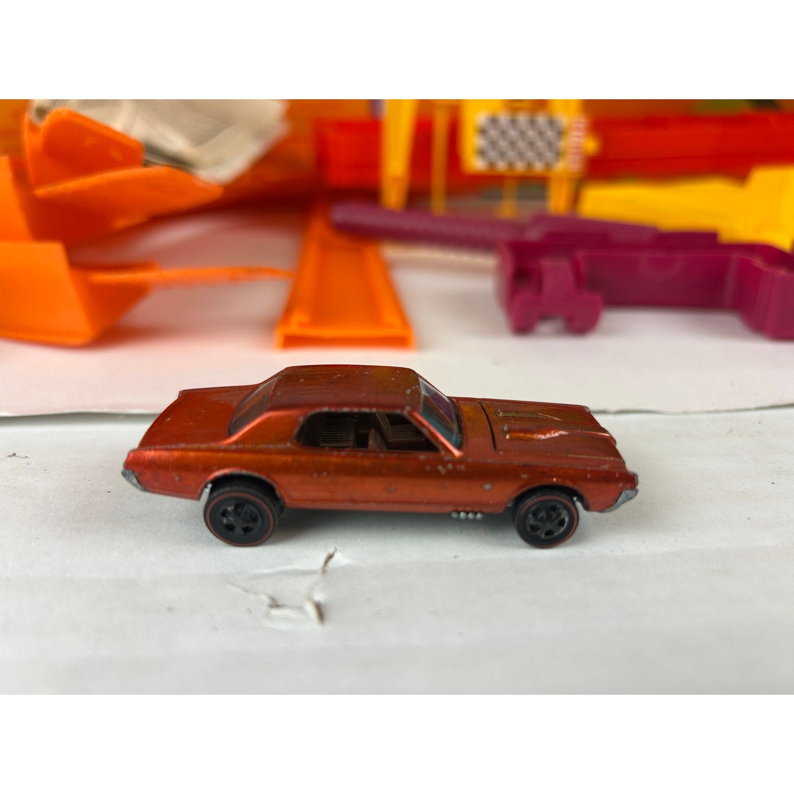 Vintage Hot Wheels Red-Line Cars Lot (4) + Hot Curves Race Action Set Track