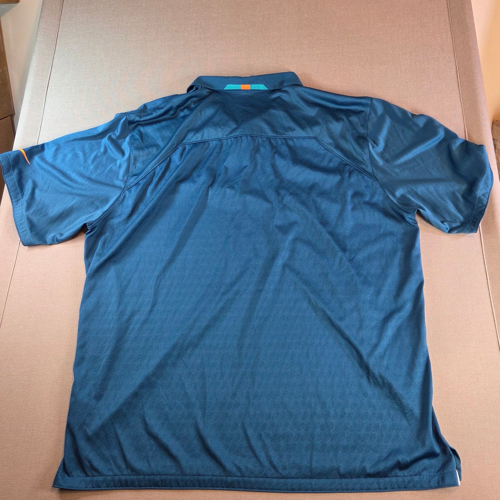 Nike Dri-Fit NFL On Field Miami Dolphins Polo Shirt XXL Aqua Blue