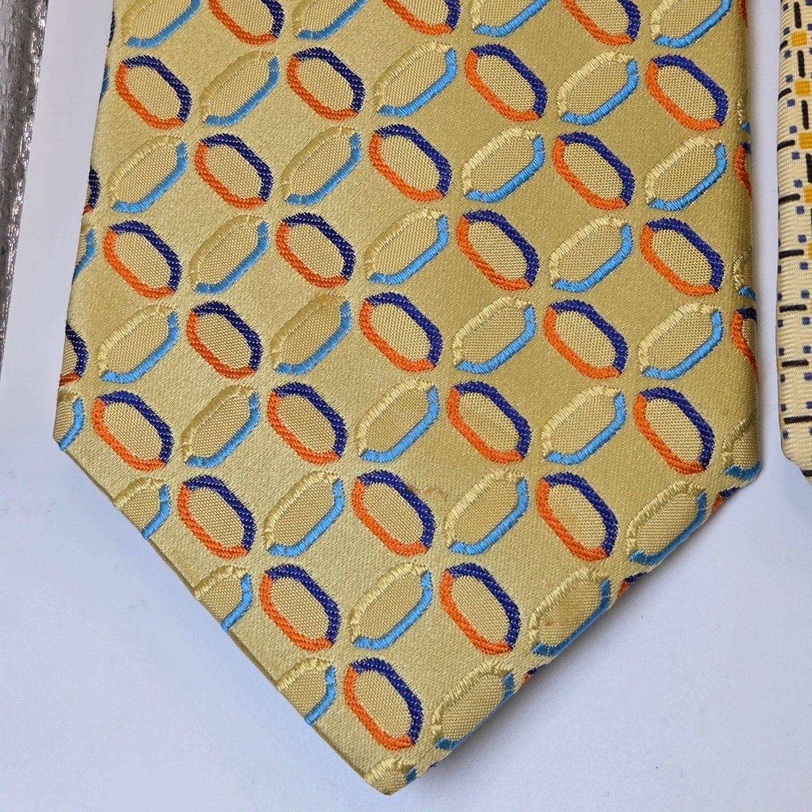 Tommy Hilfiger 4 Tie Lot Silk USA Yellow Nautical Sailboats Anchors Contrast Tip
