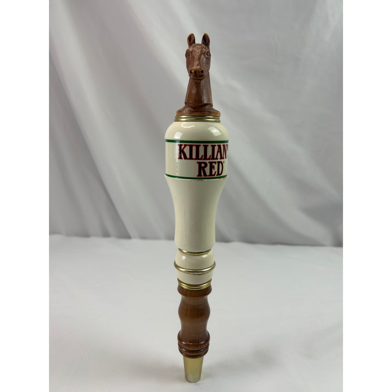 George Killian's Irish Red Horse Head Ceramic Wood Beer Tap Handle 12in