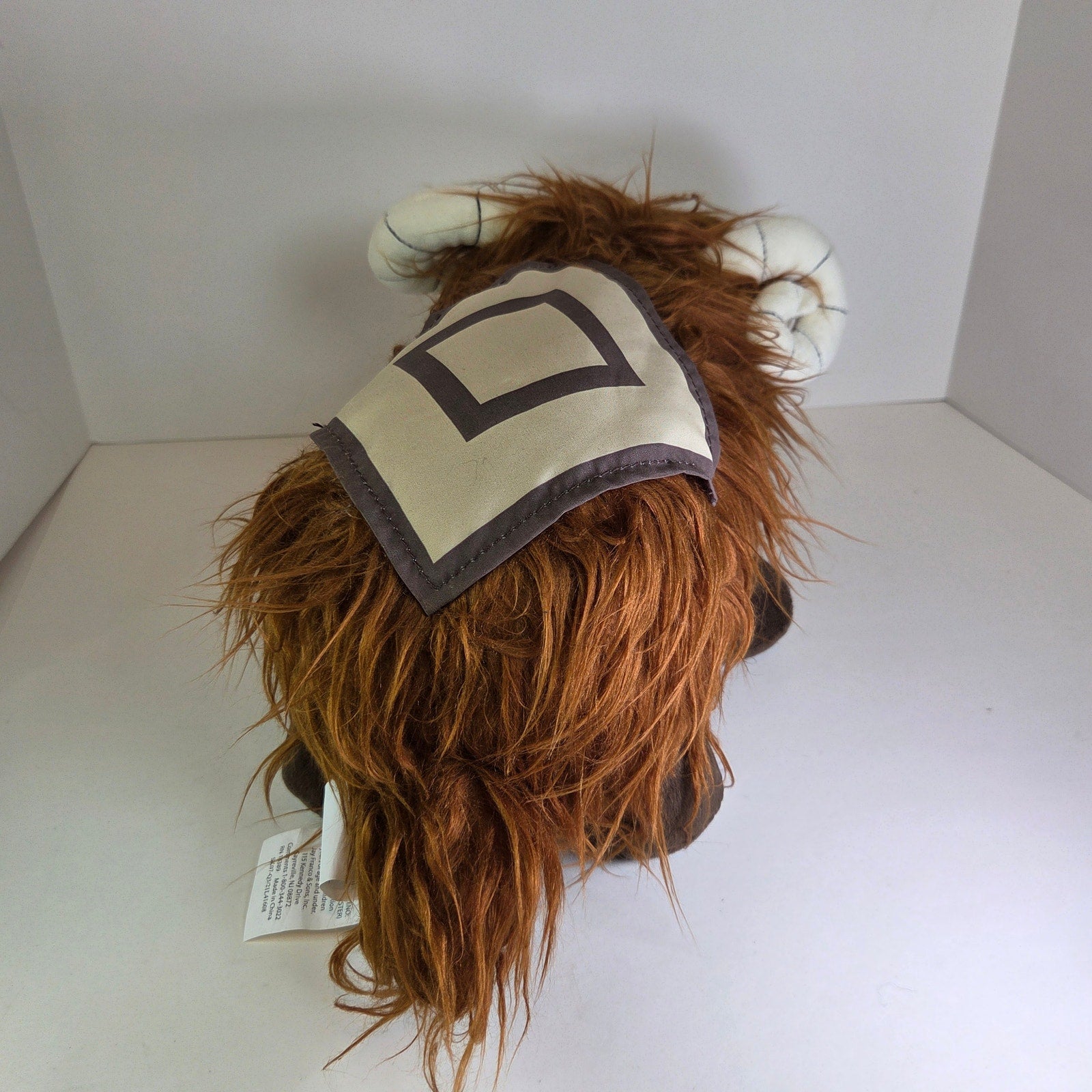 Star Wars Bantha Plush Pillow Jay Franco Mandalorian 14” Brown Shaggy Faux Fur