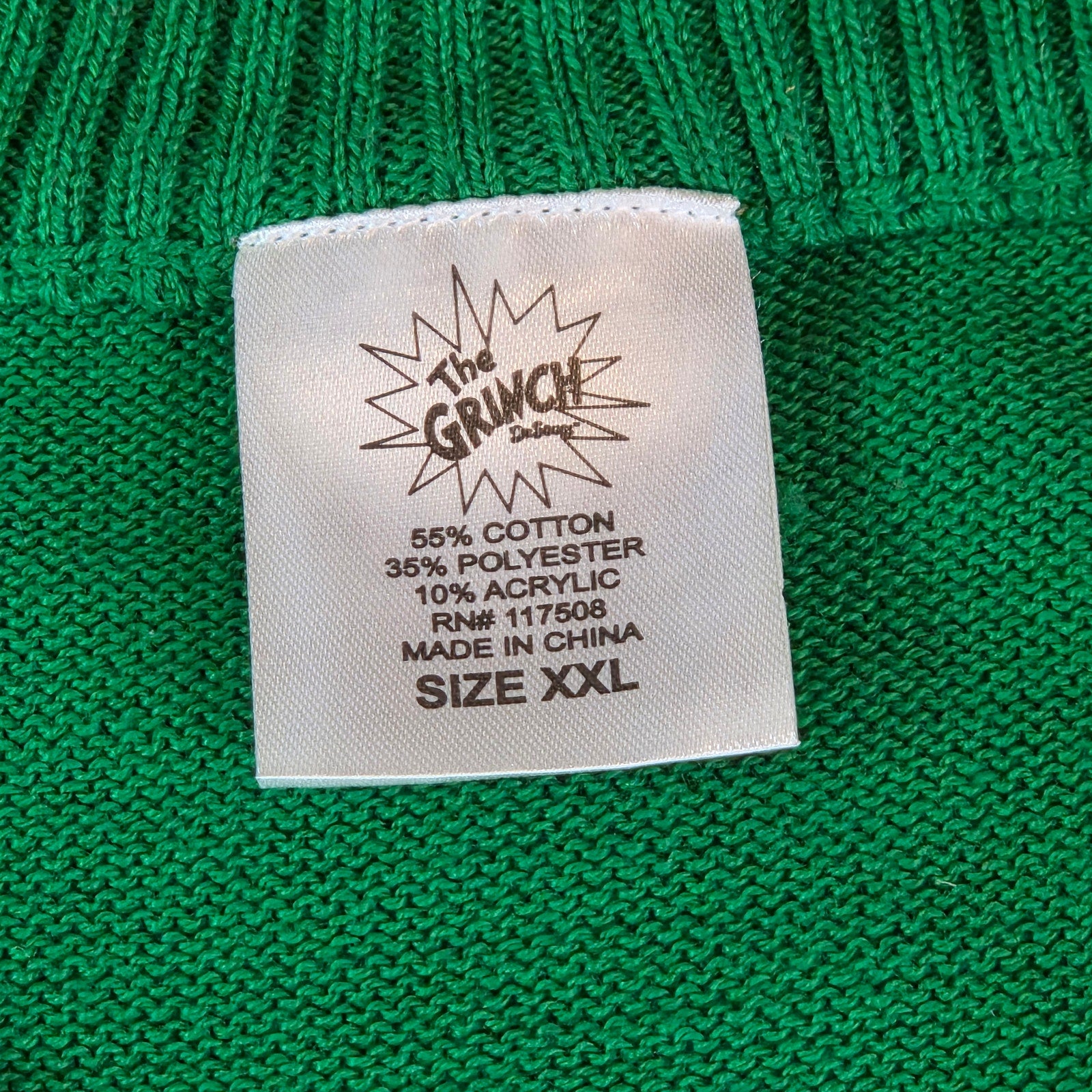 Ugly Christmas Sweater The Grinch Naughty Who Me Men’s XXL Green Red Holiday