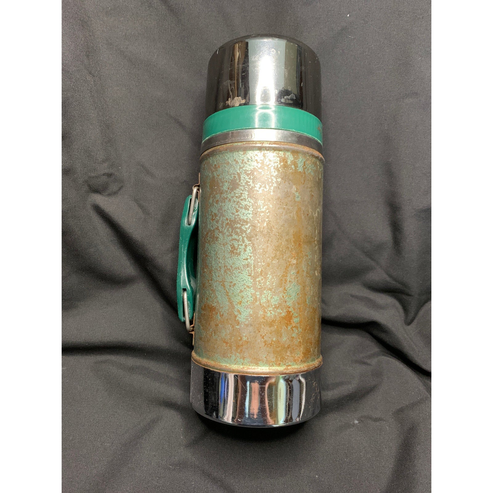 1987 Aladdin Stanley A-1350B 24oz Wide Mouth Thermos USA Green Vintage