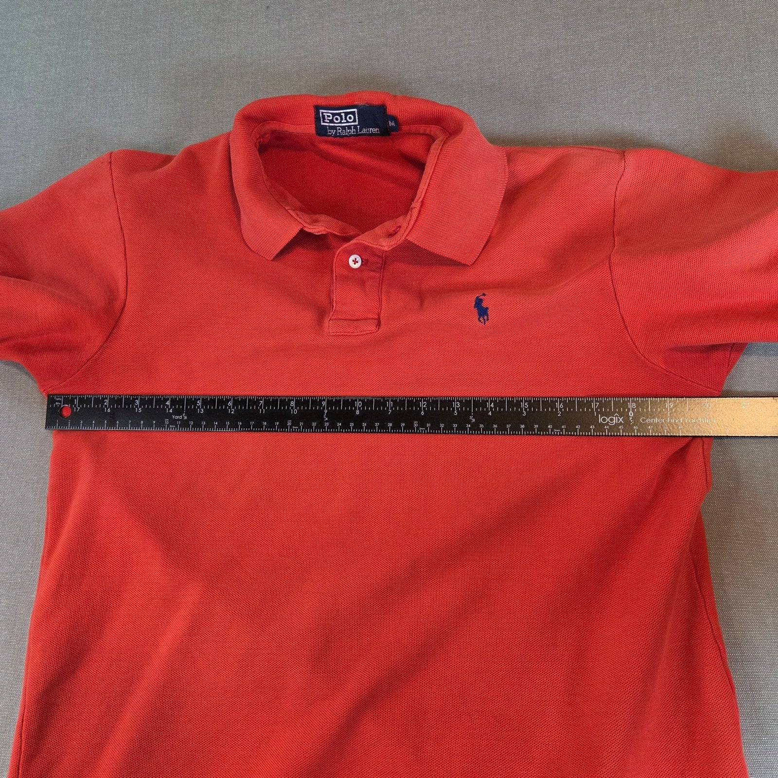 Polo by Ralph Lauren Red Orange Classic Fit Pony Logo Pique Polo Shirt M