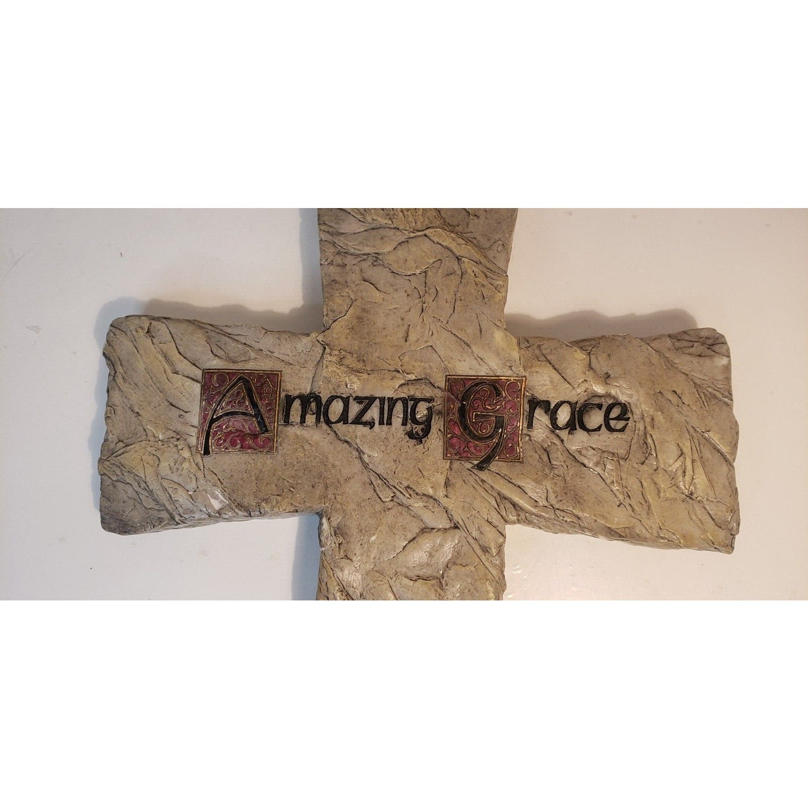 Christian Home Decor Wall Cross Amazing Grace 10 1/2" x 8"
