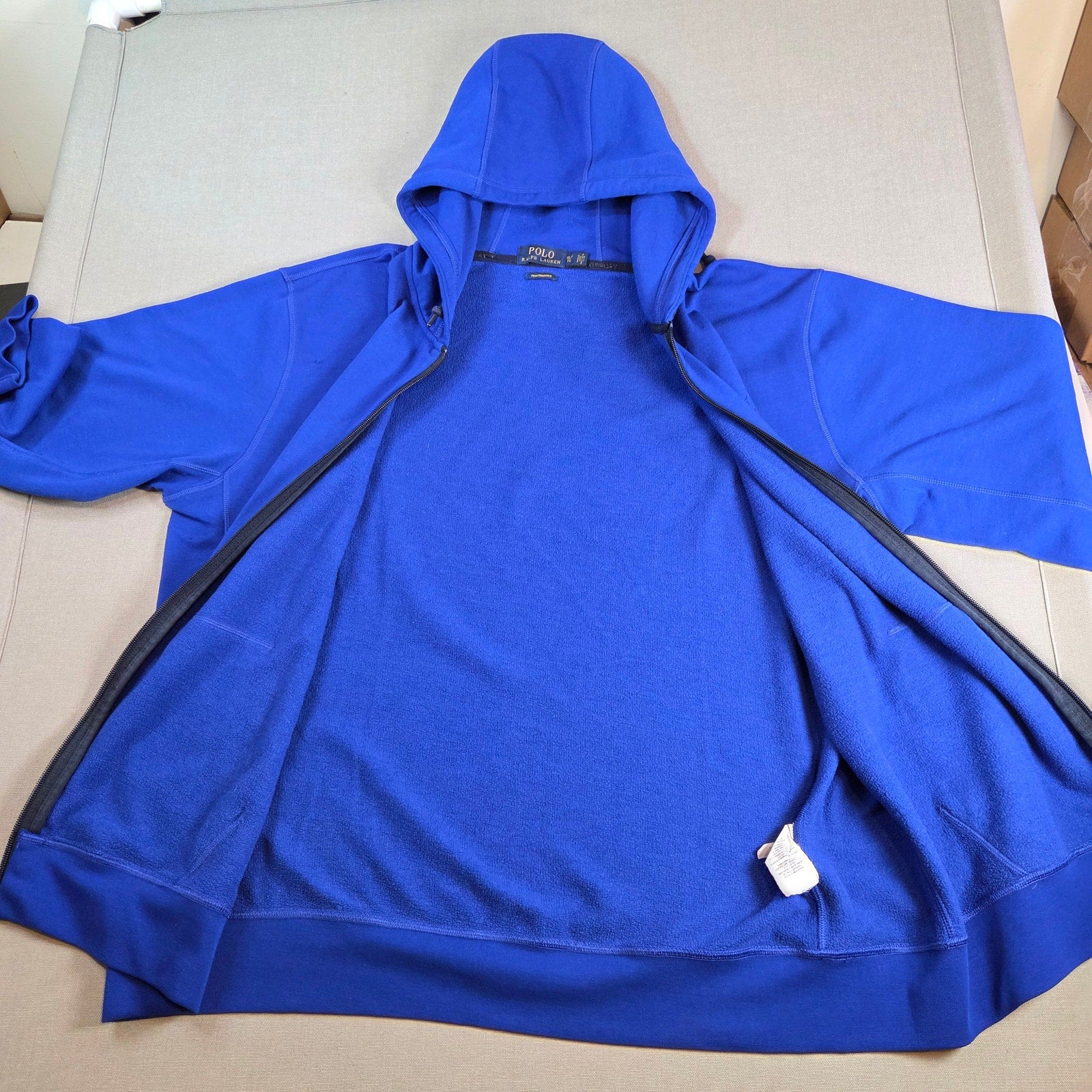 Polo Ralph Lauren Performance Hoodie XL Blue Full Zip Sweatshirt