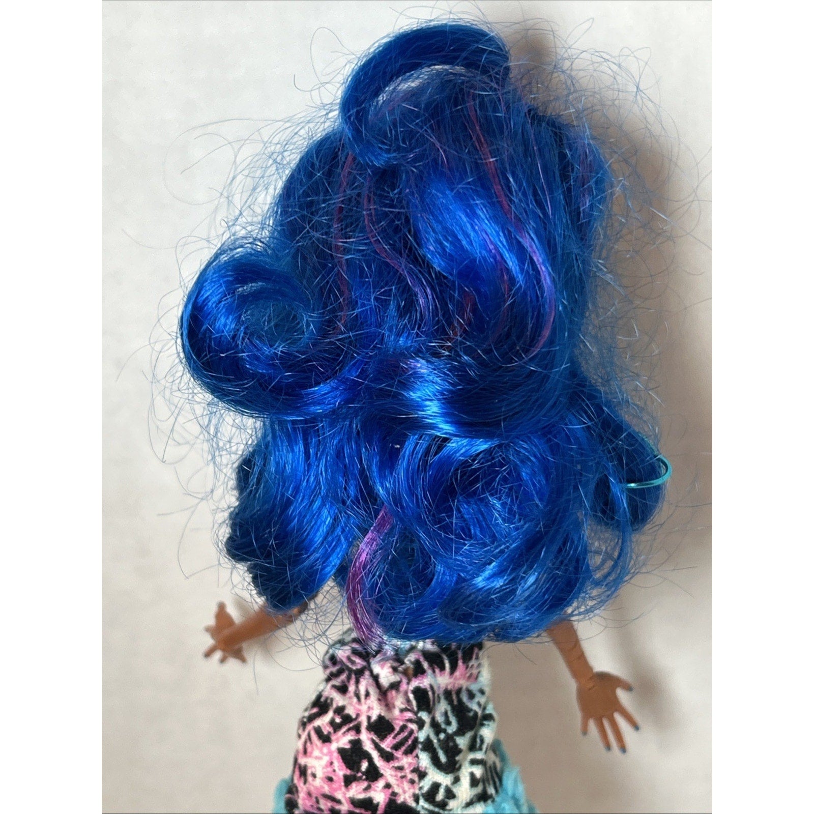 OOAK Custom Repaint Monster High Doll Blue Hair Art Doll Unique One of a Kind