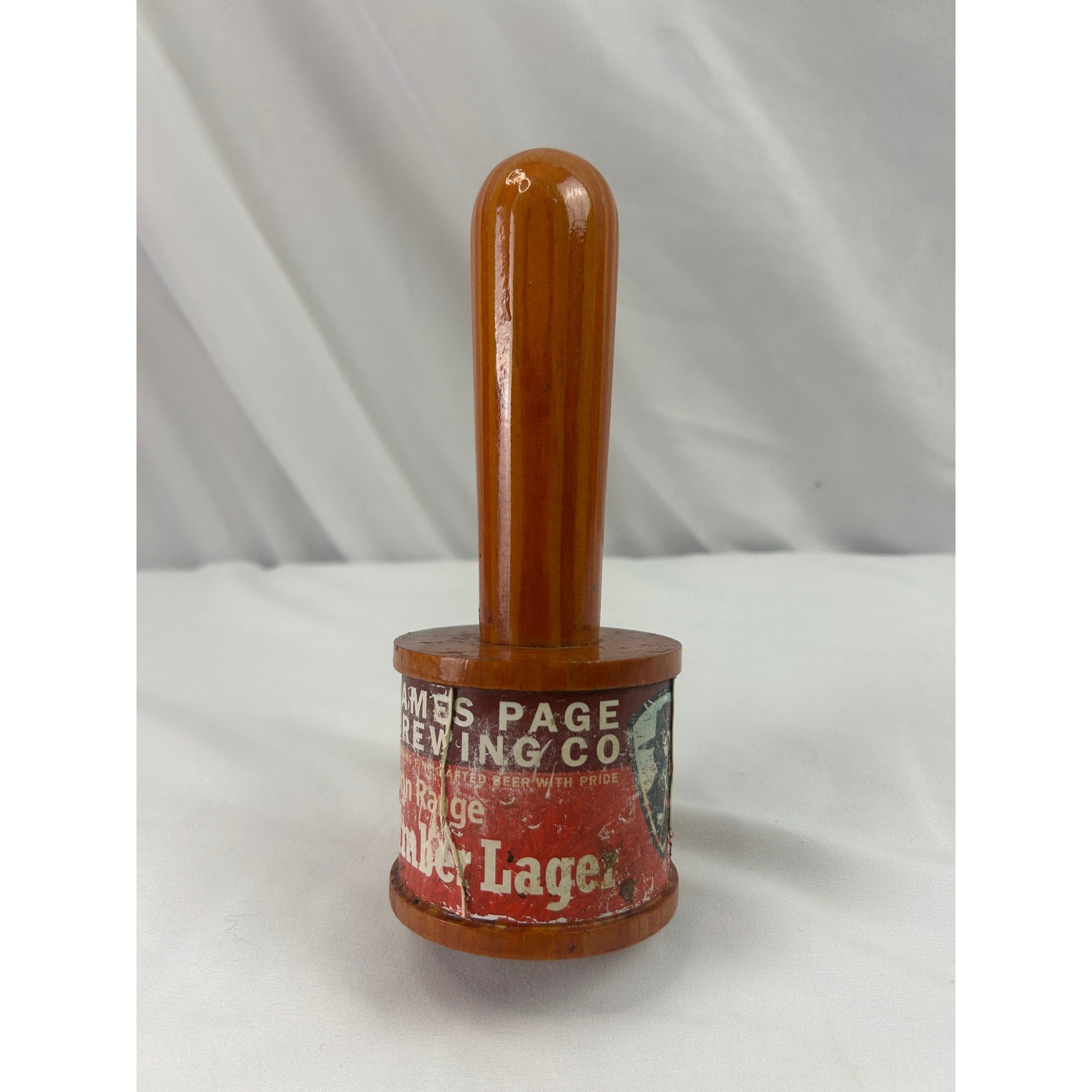 James Page Iron Range Amber Lager Beer Tap Handle Vintage Minneapolis Wood
