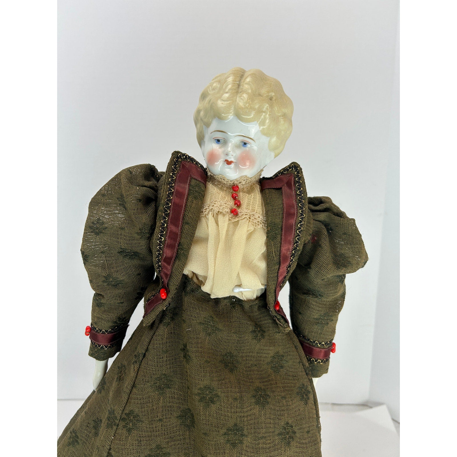 German 18 inch blonde China head doll 1890 turned head provenance attached
