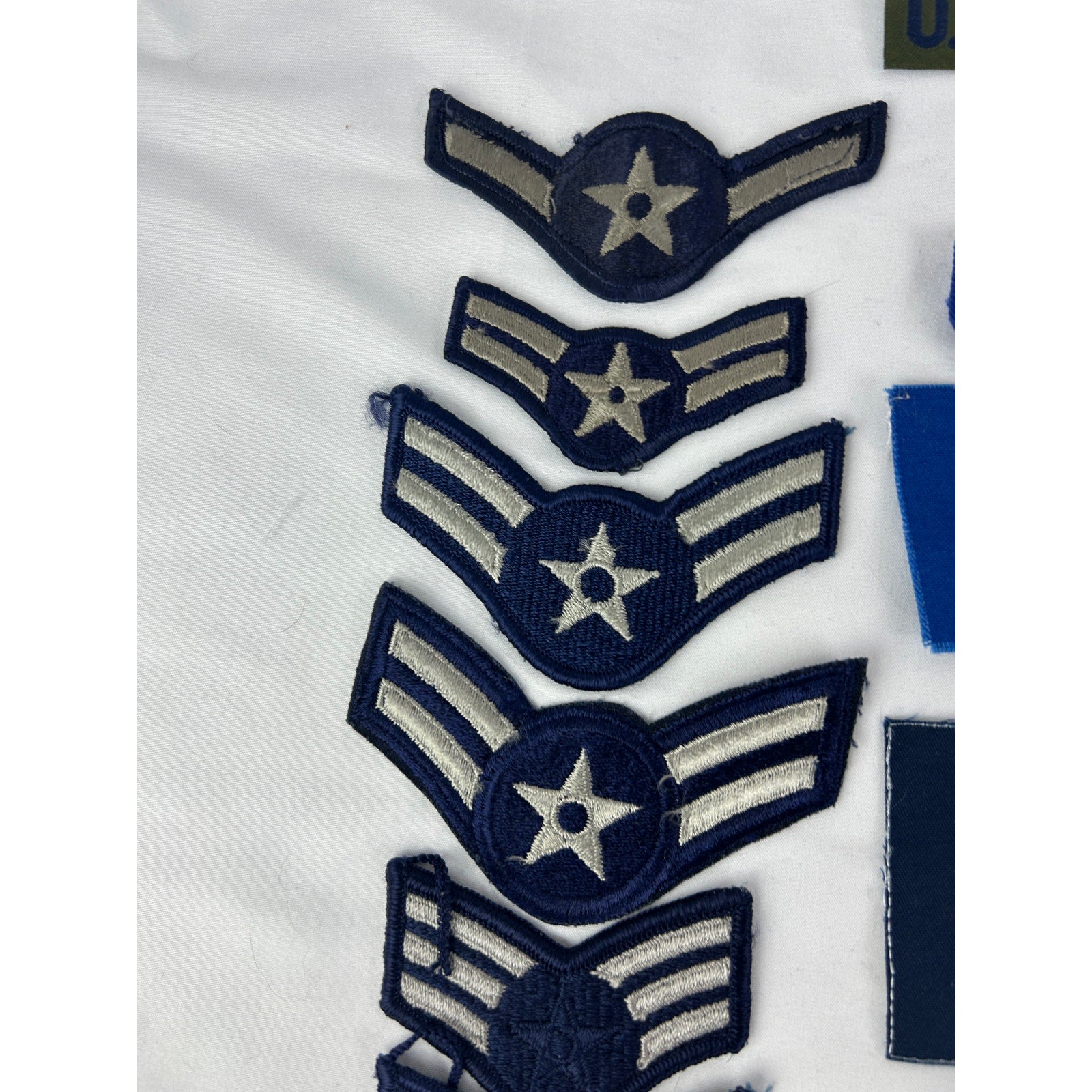 Vintage US Air Force Patch Lot Rank Chevrons Name Tape 16pc