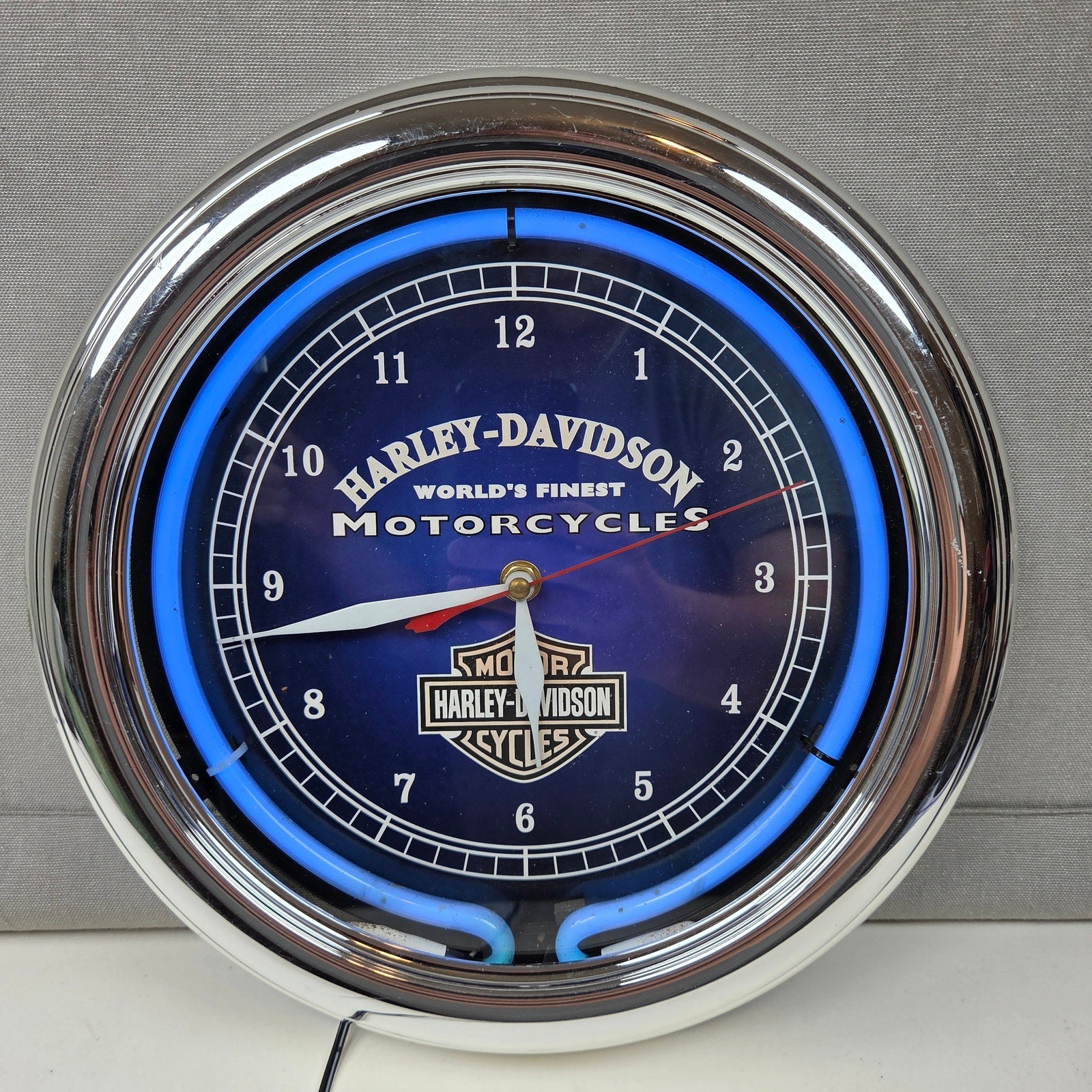 Harley-Davidson Official Licensed Blue Neon Wall Clock Ace Product Working