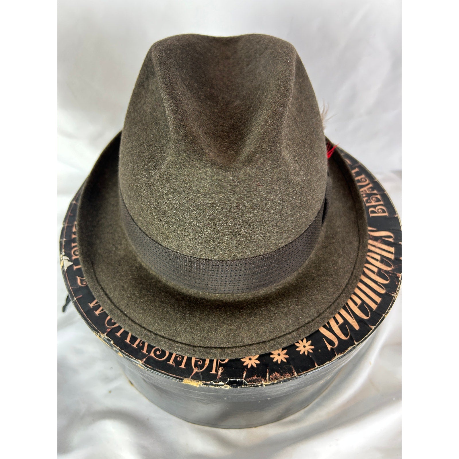 Dobbs Fifteen Brown Fur Felt Fedora Hat 7 1/4 With Box Vintage