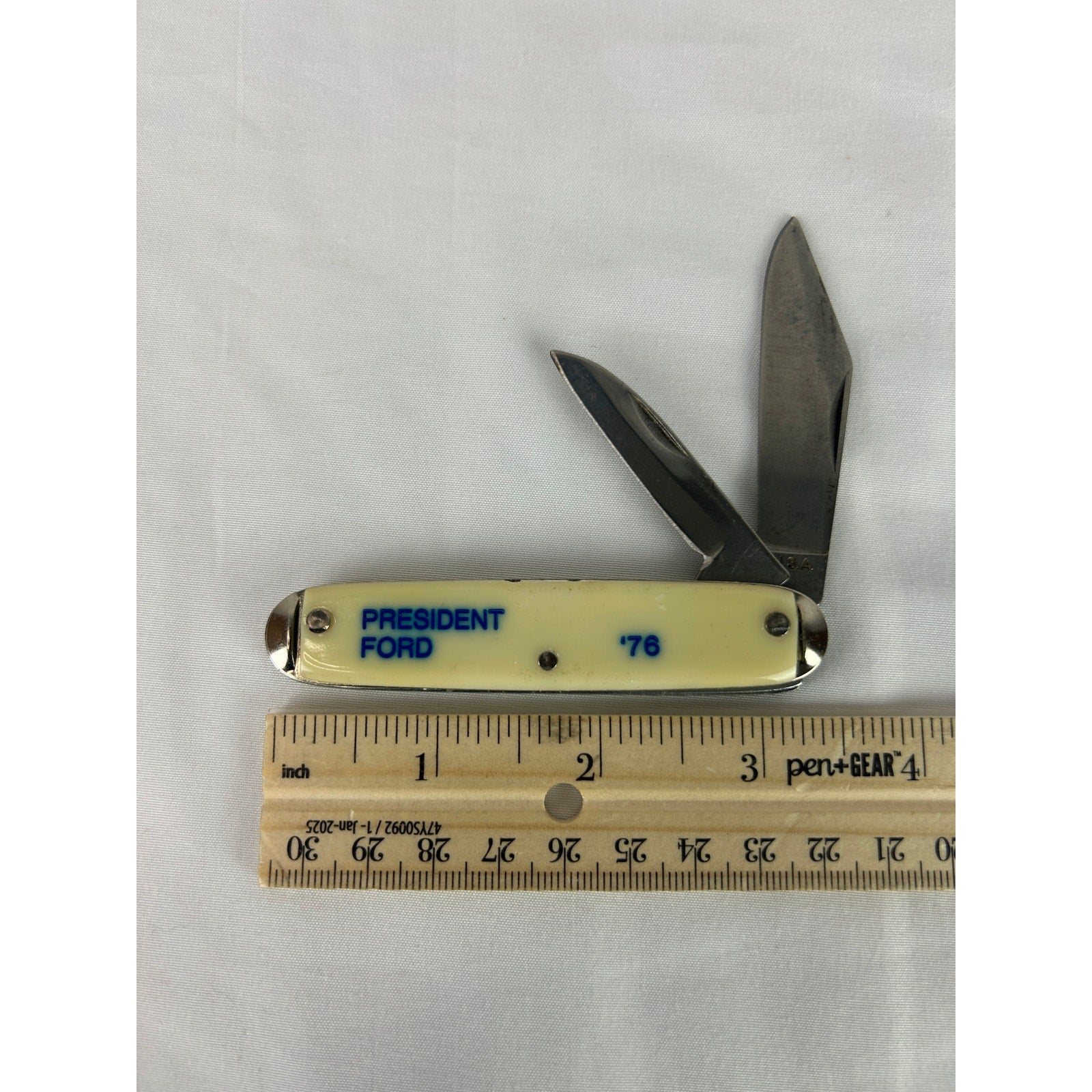 Vintage President Ford 76 Campaign Pocket Knife USA Two Blade Folding Knife