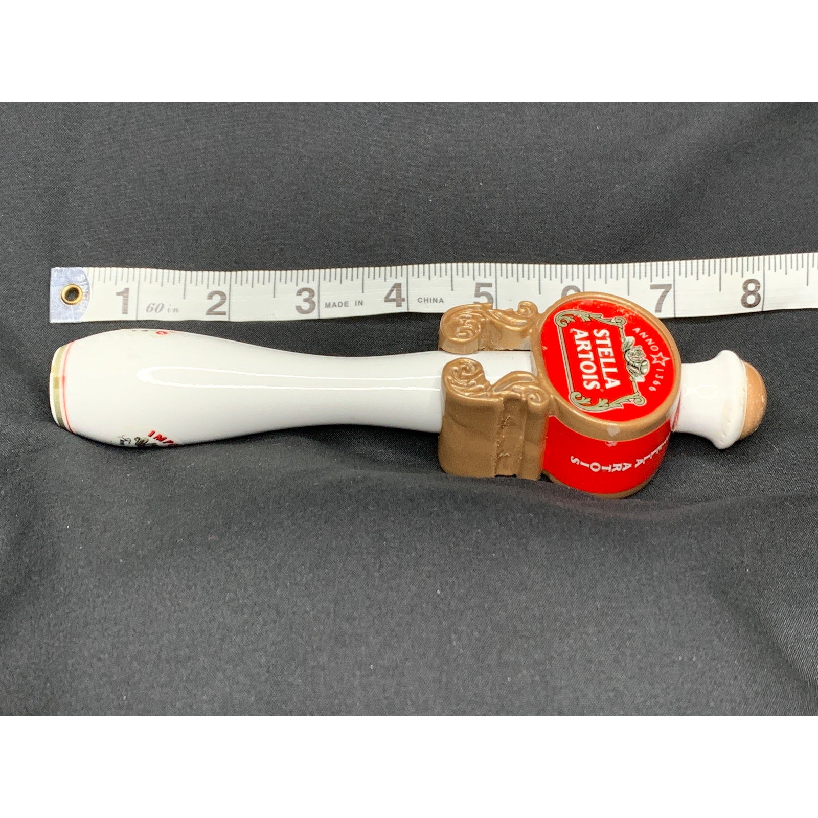 Stella Artois Beer Tap Handle White Red Gold Anno 1366 Belgium 8.25 Inch