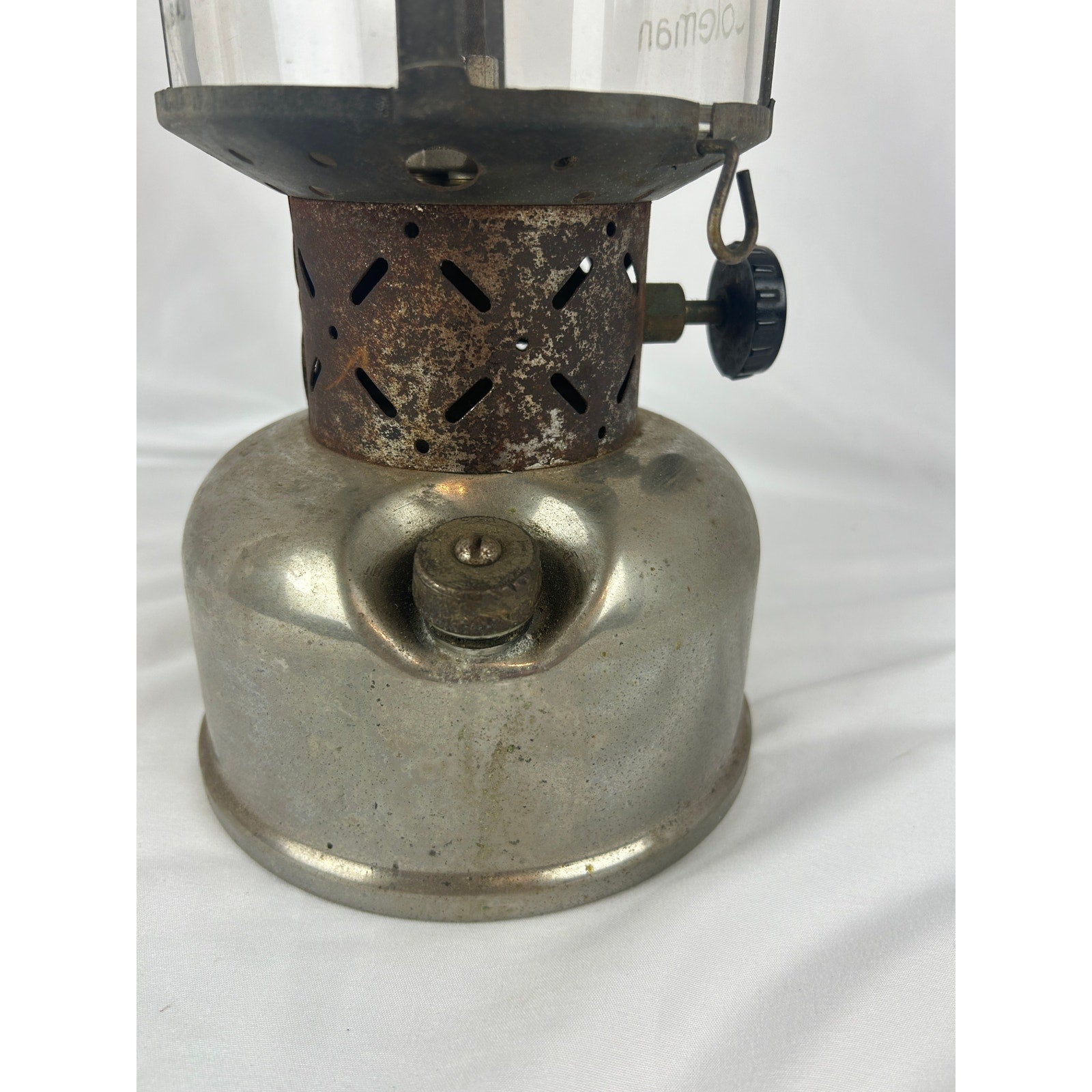 Coleman Double Mantle Lantern Green Top Pyrex Globe Made in USA Vintage