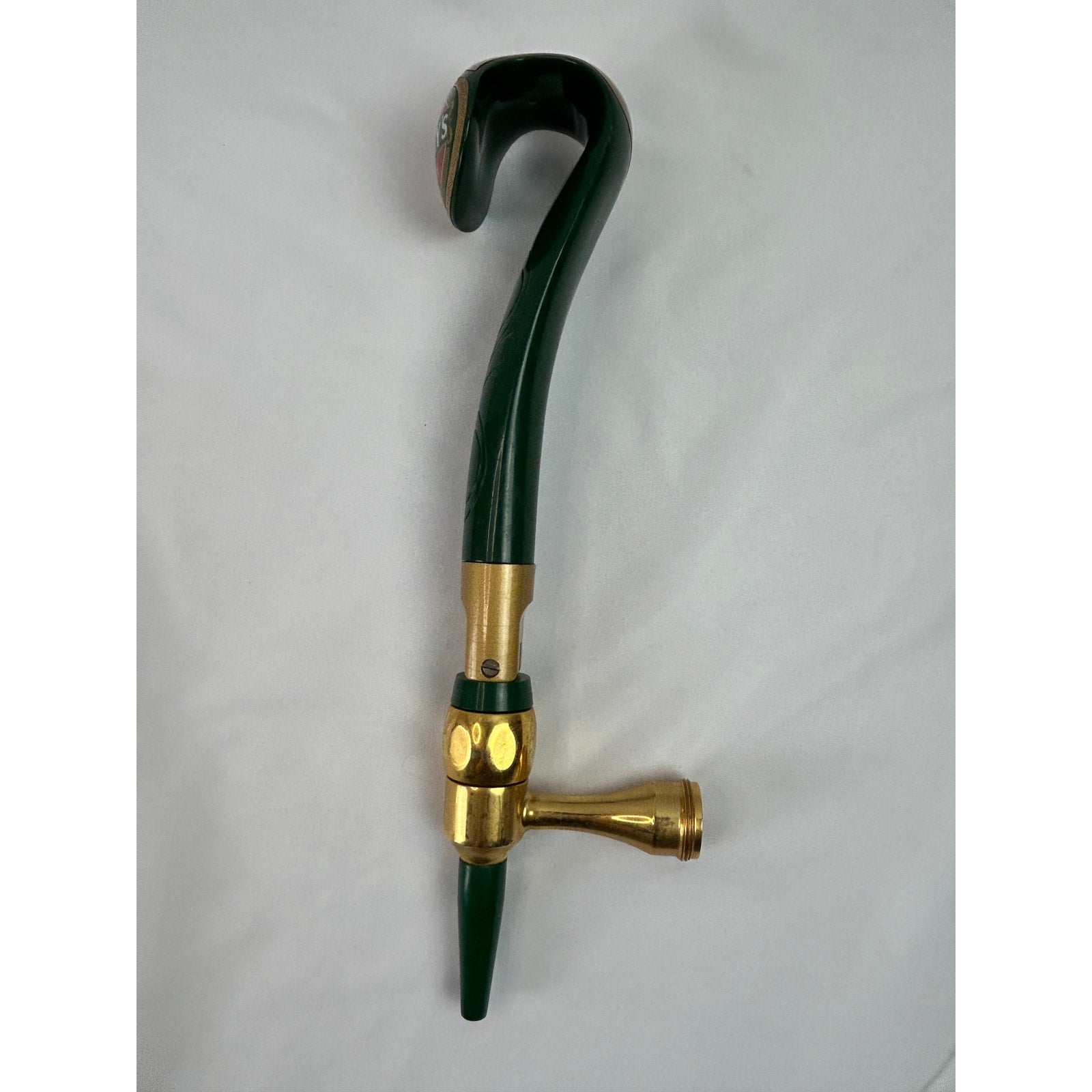 Caffrey's Irish Ale Beer Tap Faucet Swan Neck Green Gold Pub Breweriana