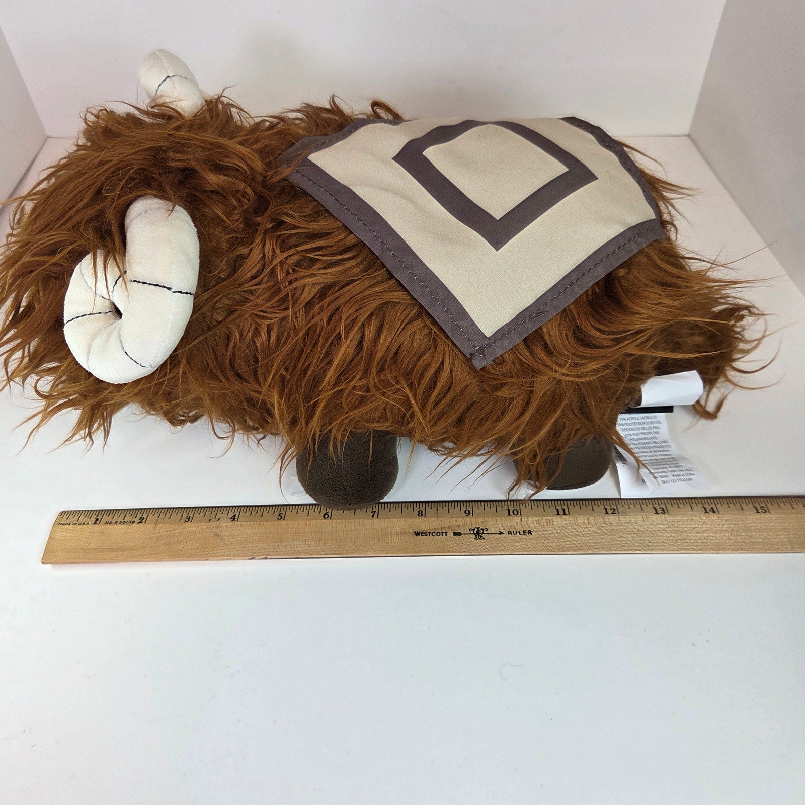 Star Wars Bantha Plush Pillow Jay Franco Mandalorian 14” Brown Shaggy Faux Fur