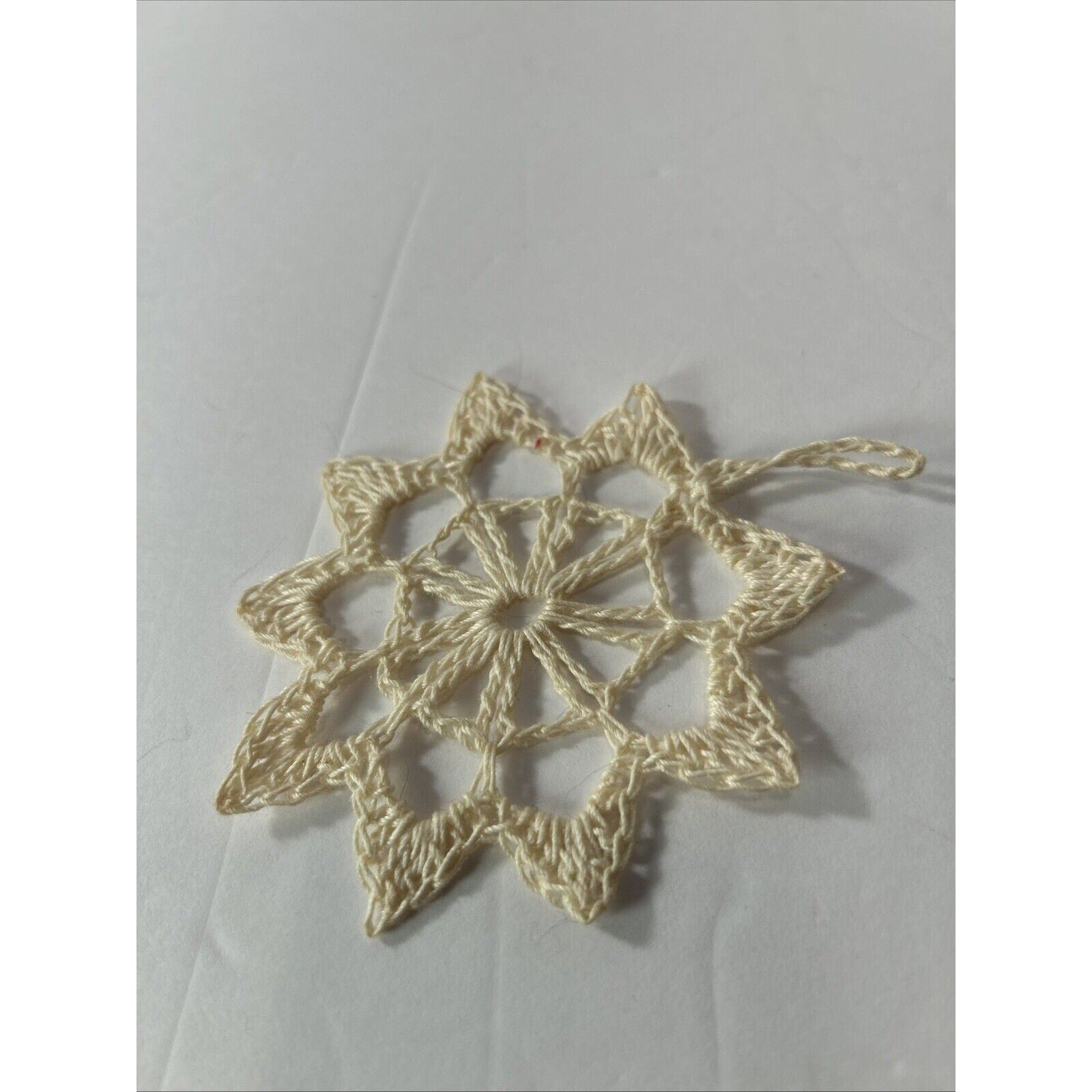 Christmas Ornament Lot of 6 – Wood, Ceramic & Crochet Holiday Mix