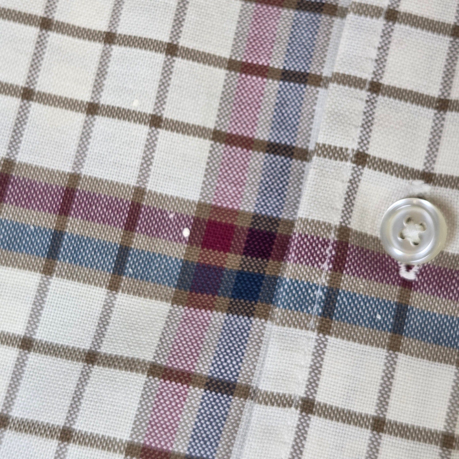 Dockers Mens XL Plaid Long Sleeve Button Down Cotton Shirt Wrinkle Free