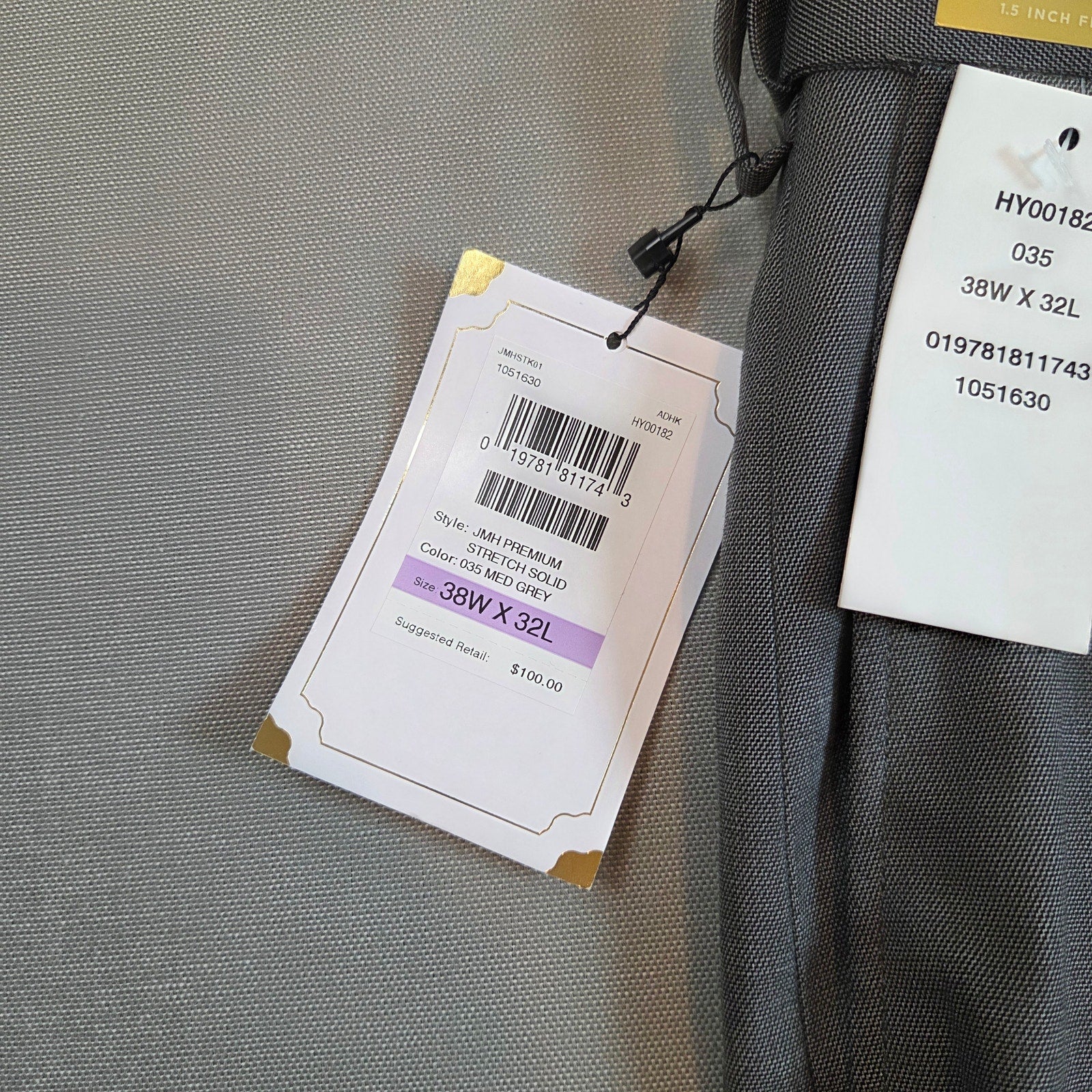 Haggar Premium Stretch Dress Pants 38x32 Classic Fit Gray NWT Suit Separate