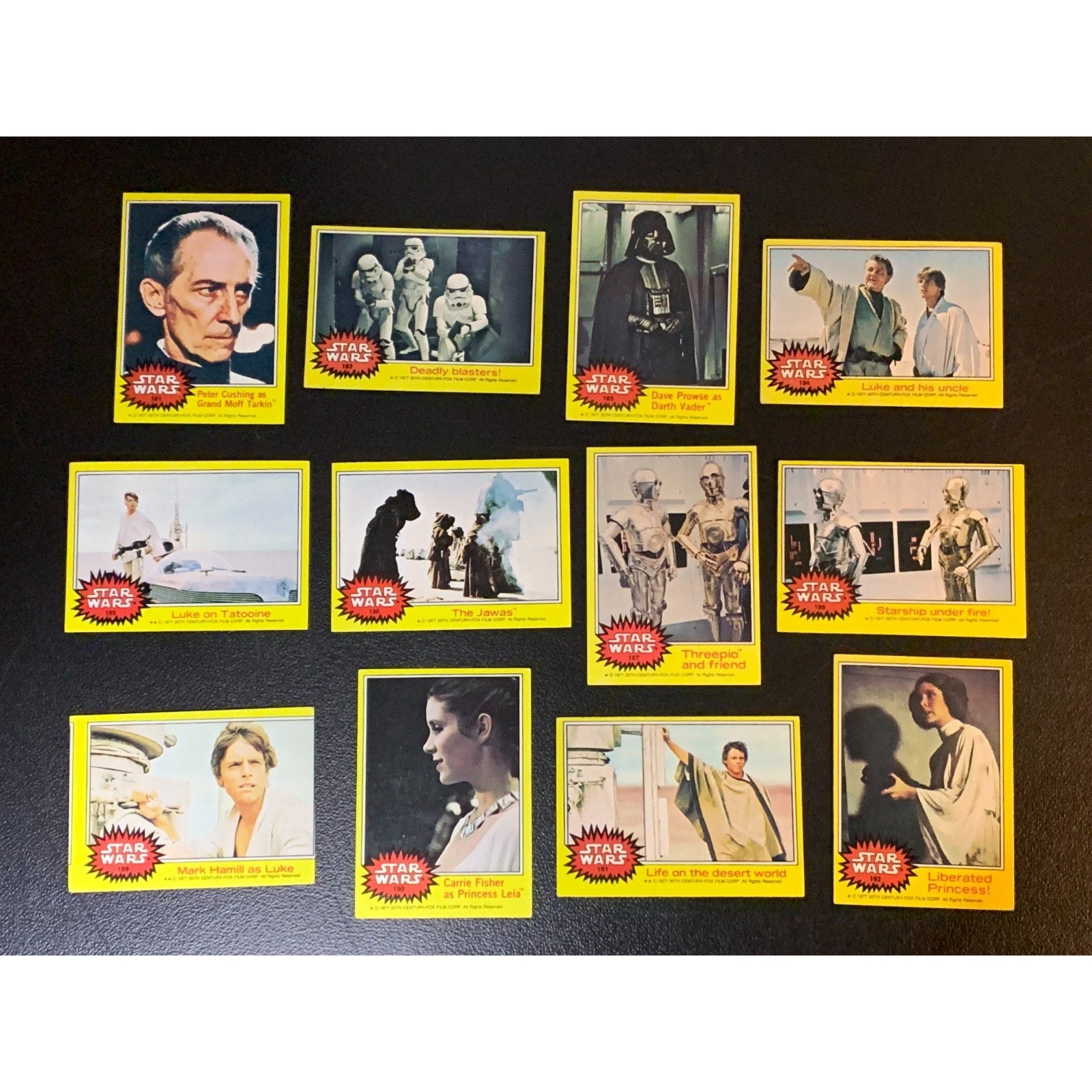 1977 Topps Star Wars Series 1 Yellow Complete Set with Stickers Excellent+