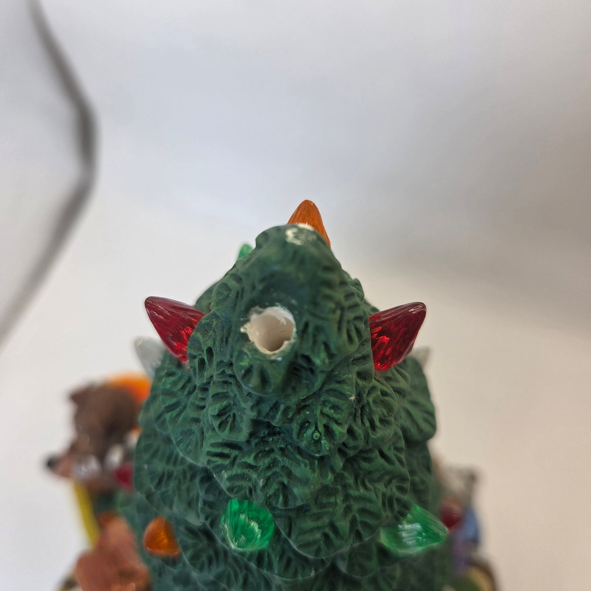 Handmade Ceramic Woodland Animal Christmas Tree Lighted Decor Rosemary 1990