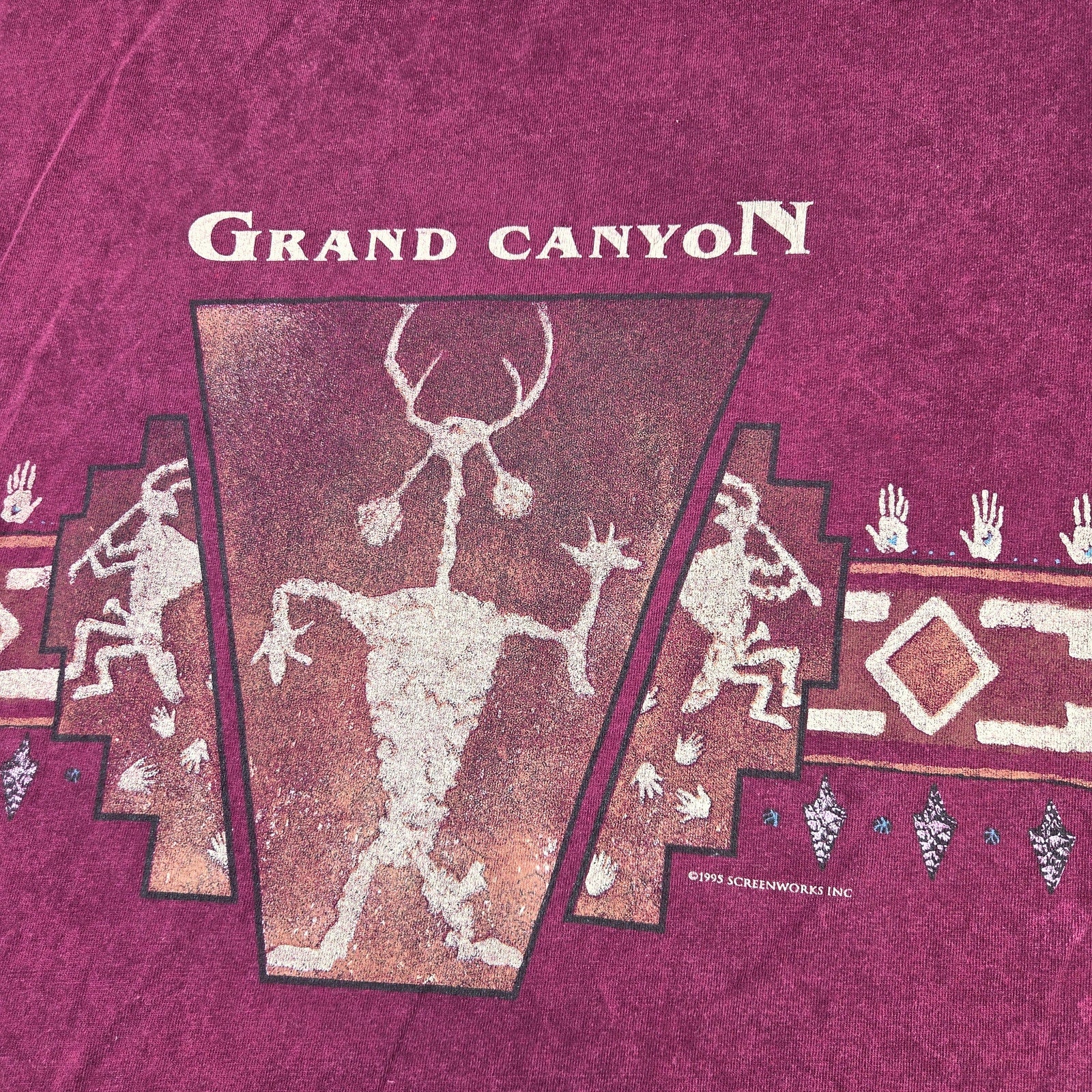 Vintage 1995 Screenworks Grand Canyon Graphic T Shirt XL USA Made Southwest